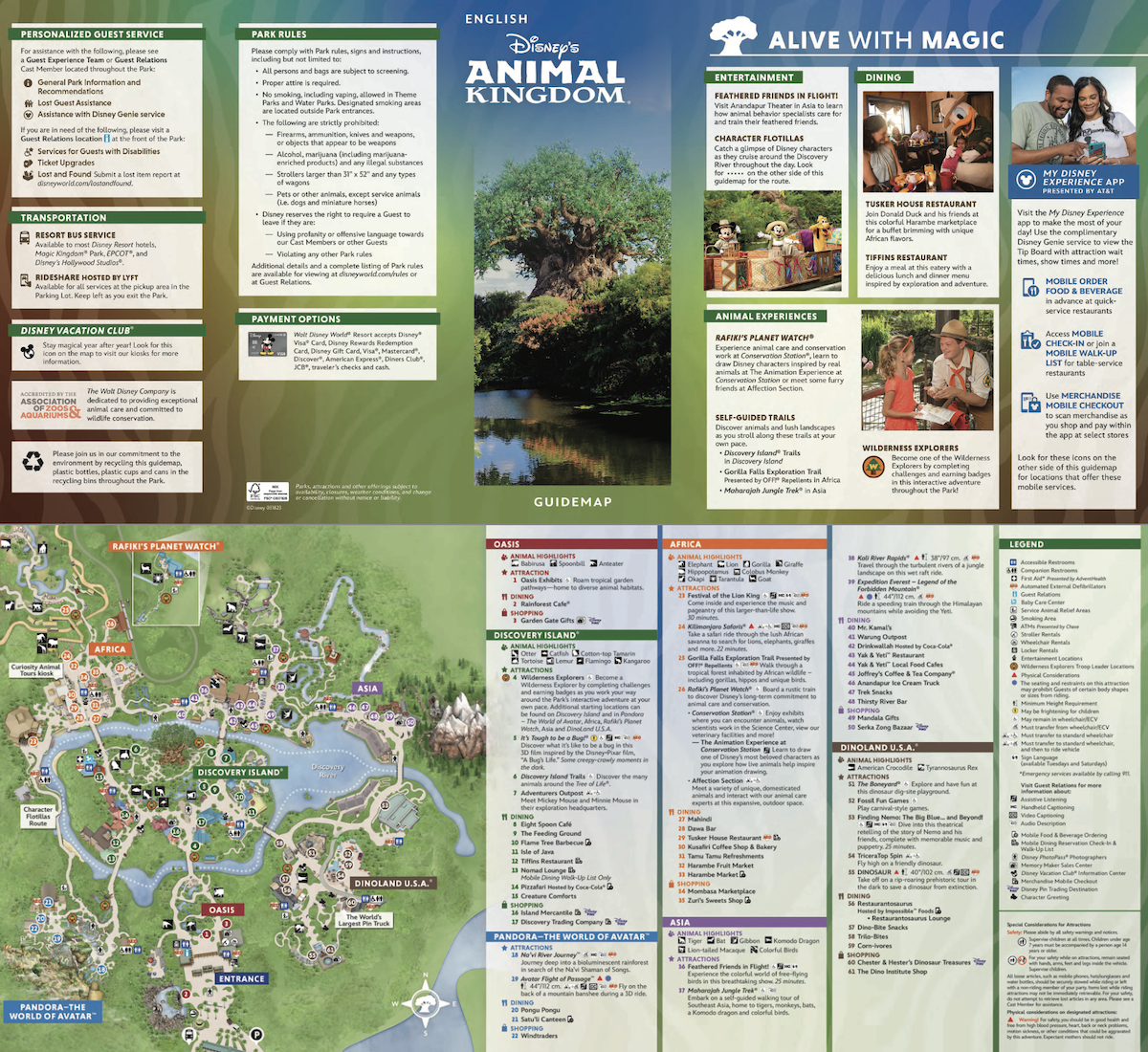 2024 Disney s Animal Kingdom Map Printable PDF Details 