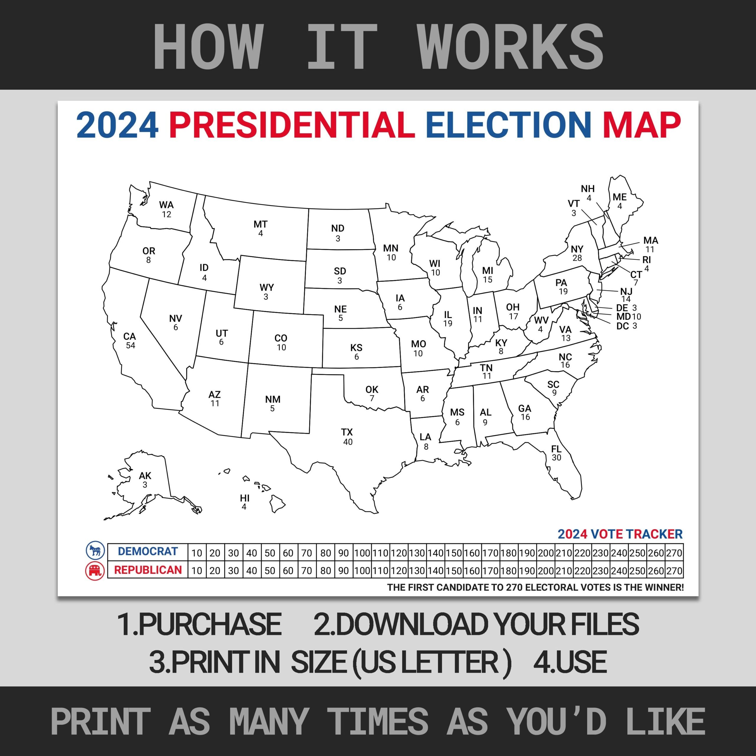 blank electoral map printable