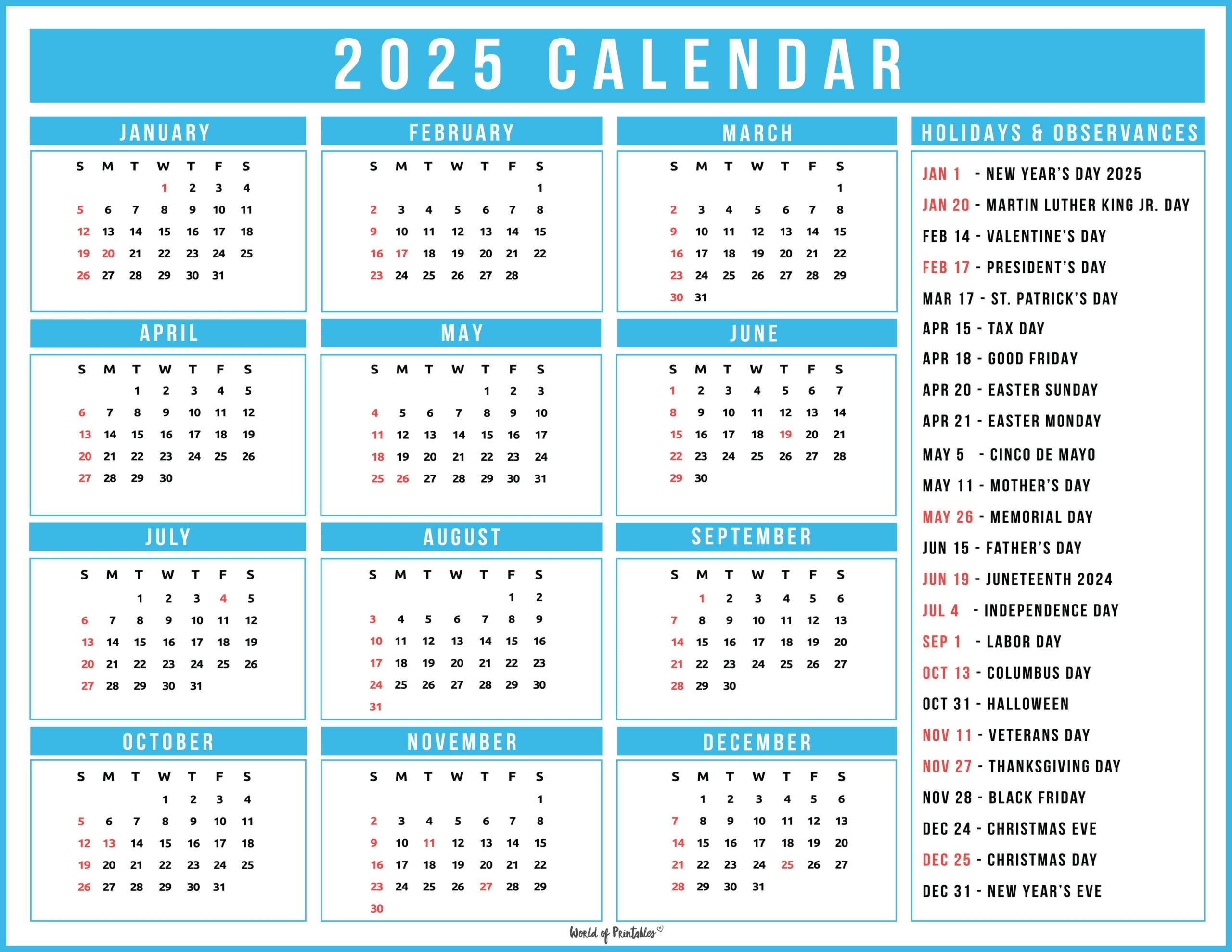 2025 Calendar Printable With Islamic Holidays