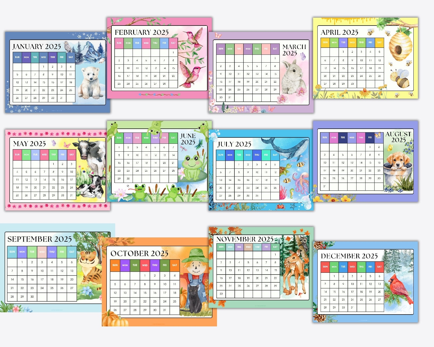 2025 Calendar Printable For Kids