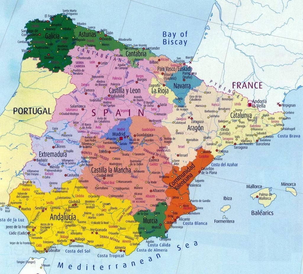 printable map of spain