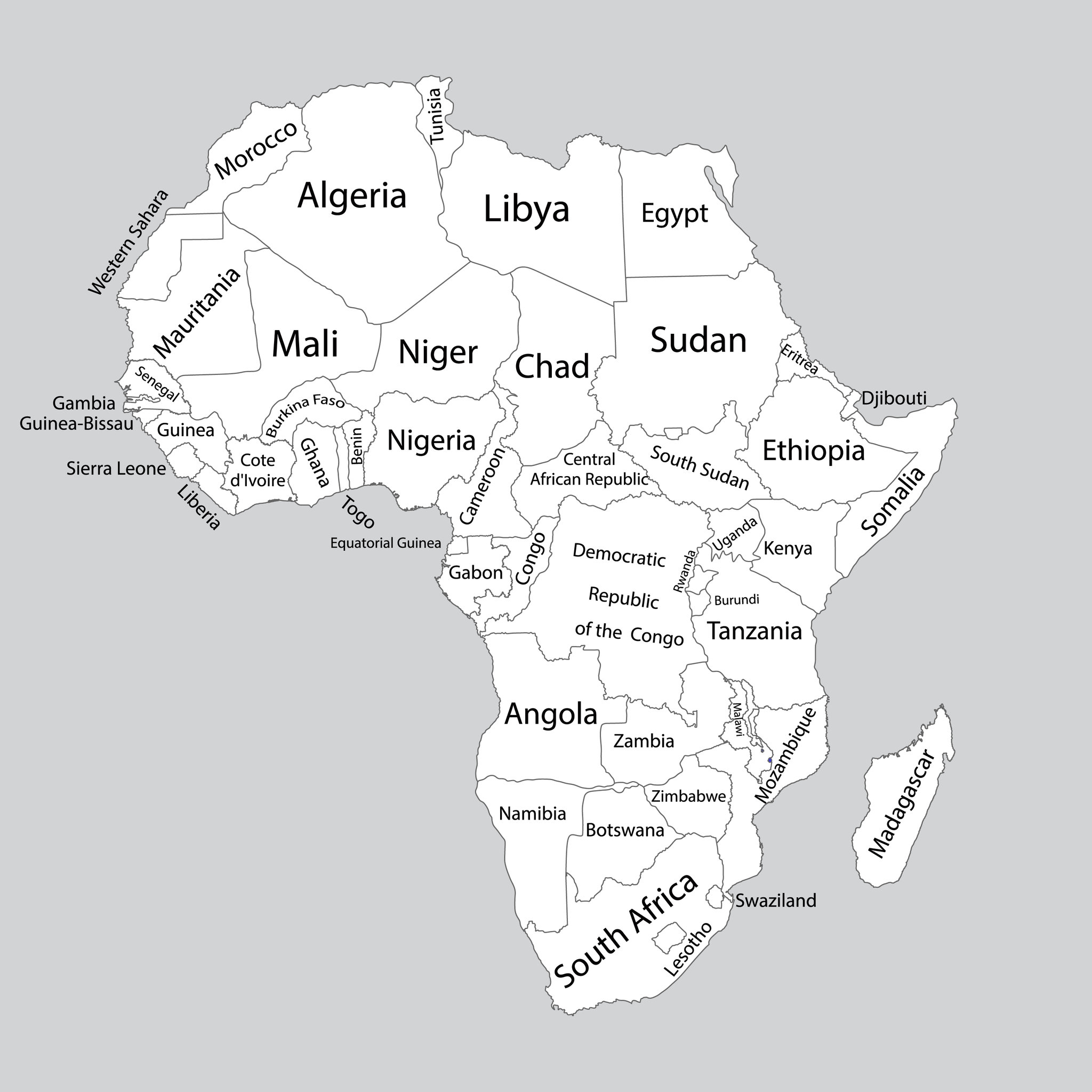 printable map of africa continent