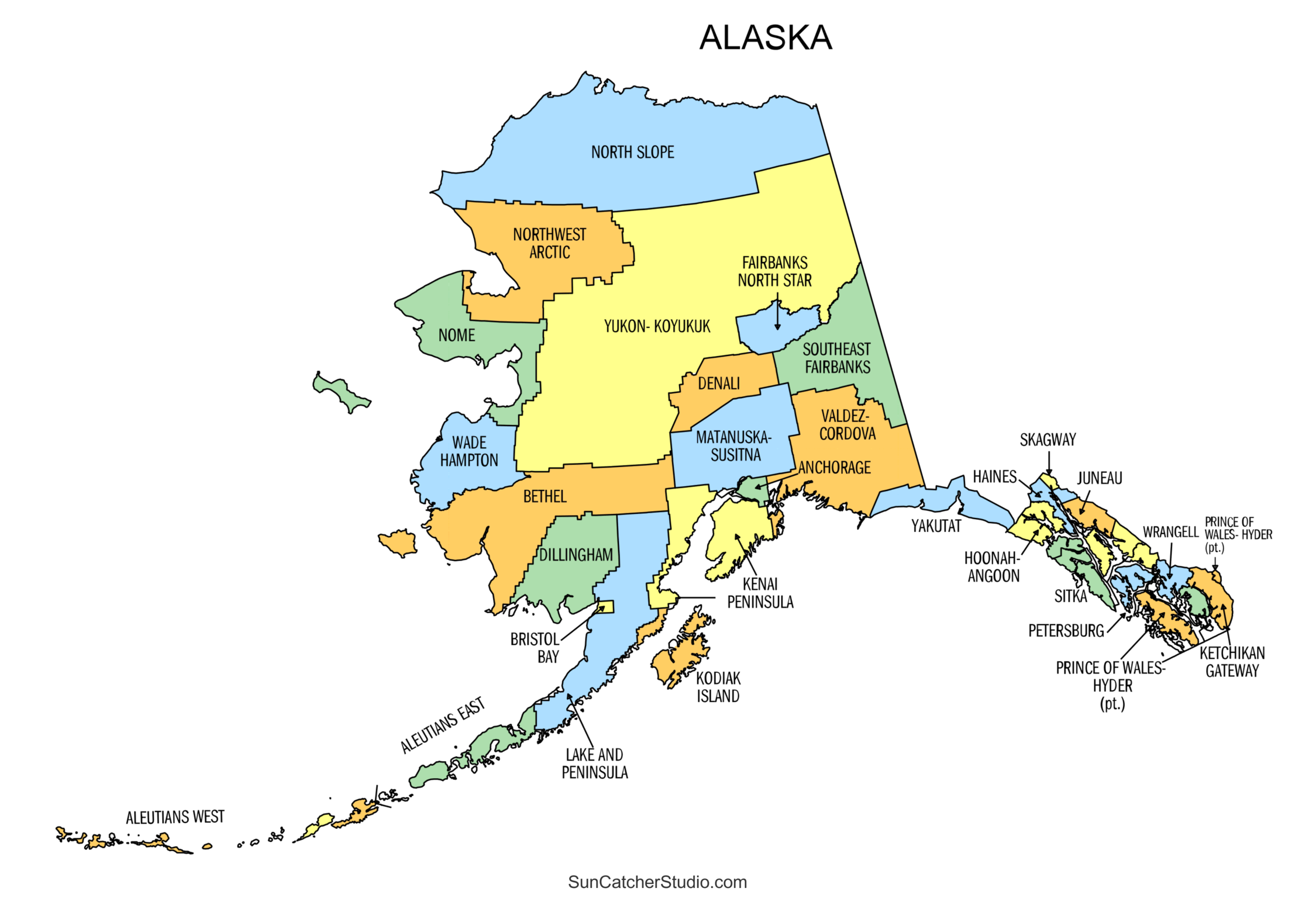 Printable Map Alaska