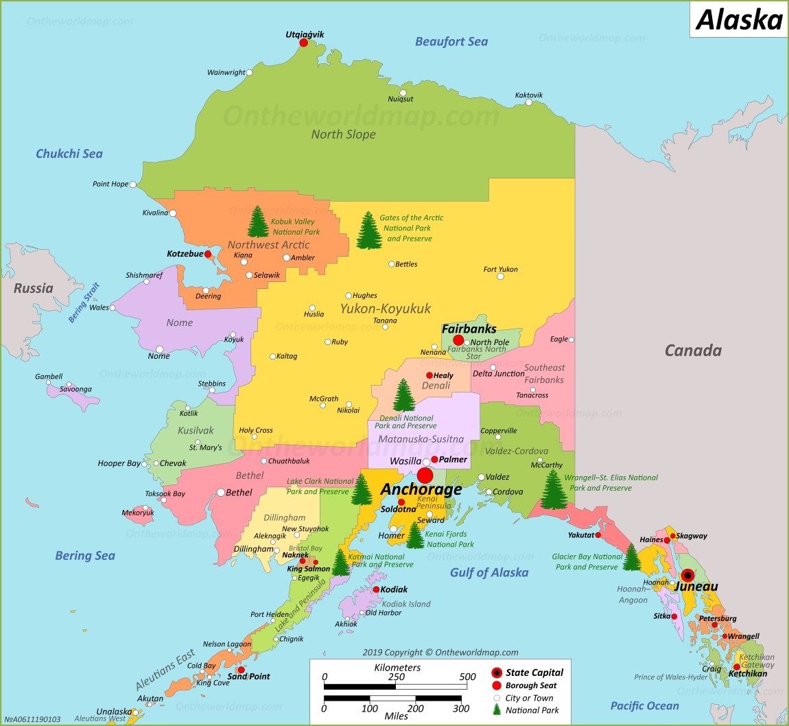 printable map alaska