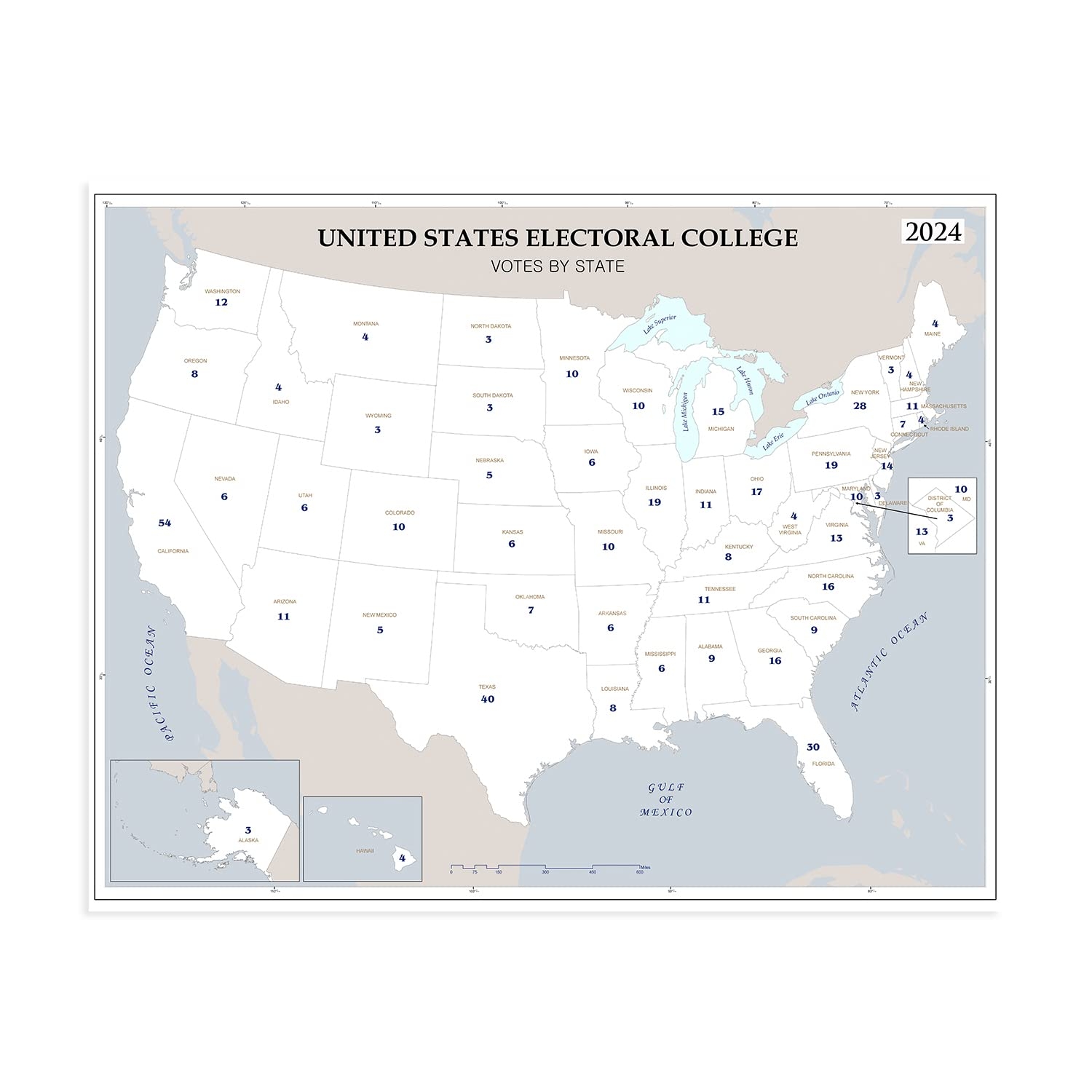 2024 Electoral College Map Printable