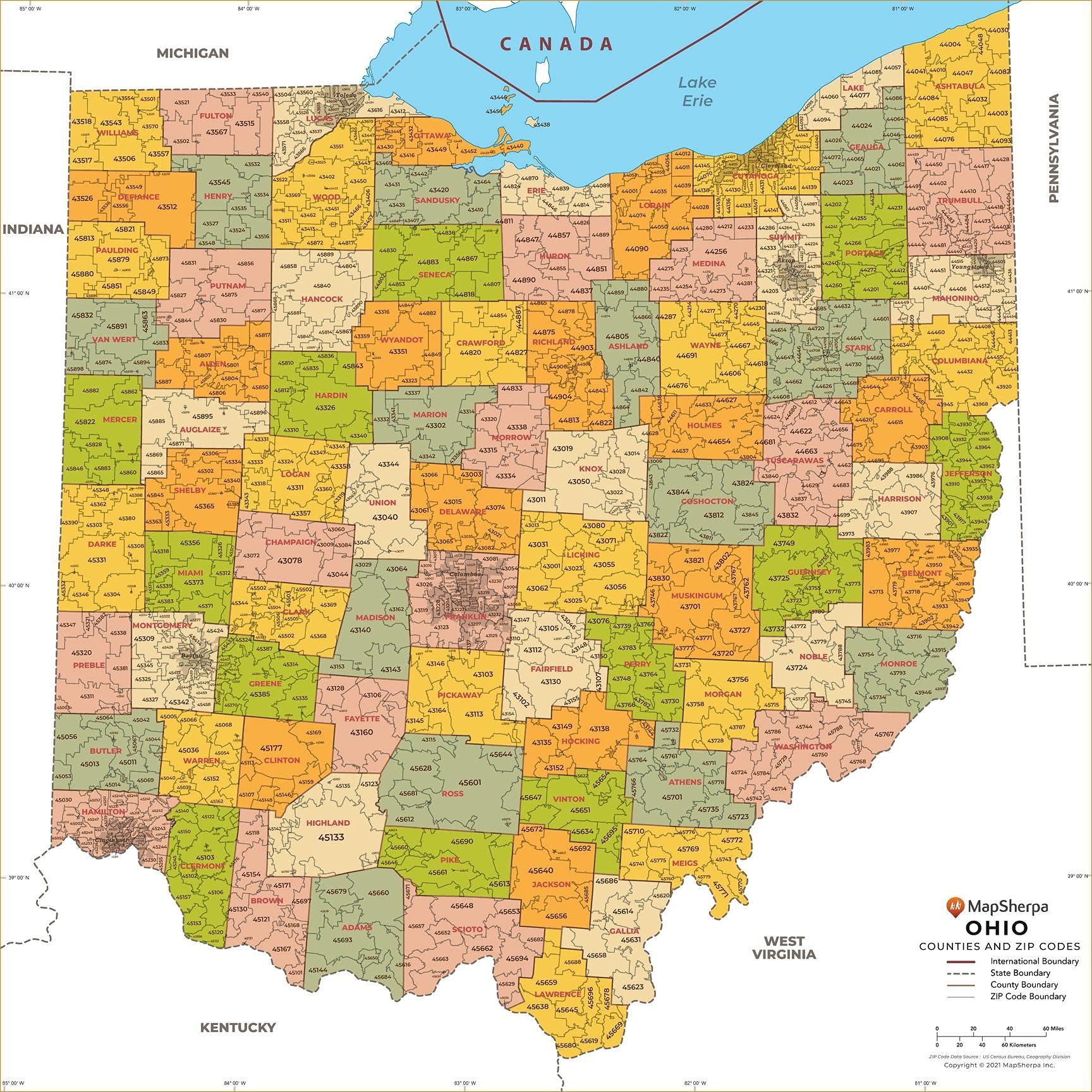 printable ohio county map printable ohio county map