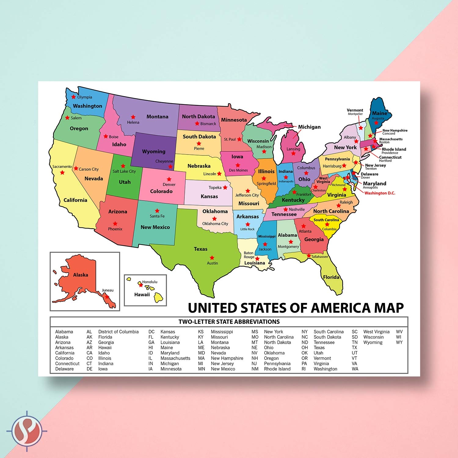 Amazon United States Map USA Poster US Educational Map With State Capital For Ages Kids To Adults Home School Office Printed On 12pt Glossy Card Stock Amazon United States Map USA Poster US Educational Map With State Capital For Ages Kids To Adults Home School Office Printed On 12pt Glossy Card Stock