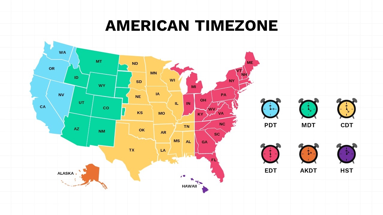 America Time Zone Map Free PowerPoint Google Slides America Time Zone Map Free PowerPoint Google Slides