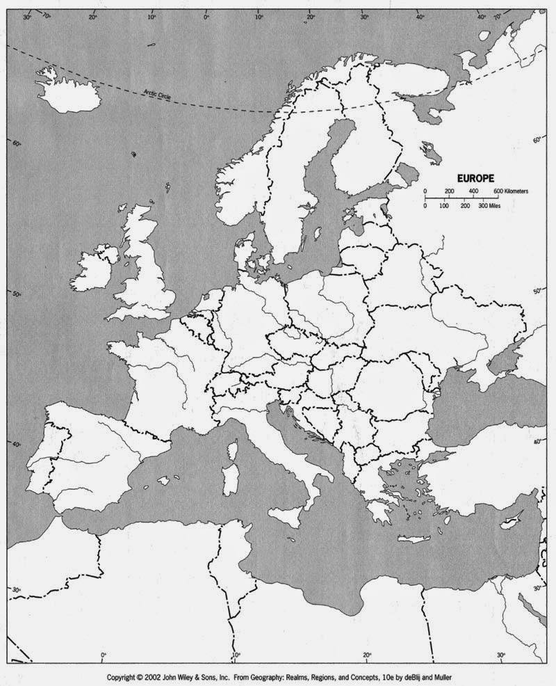 printable europe map blank