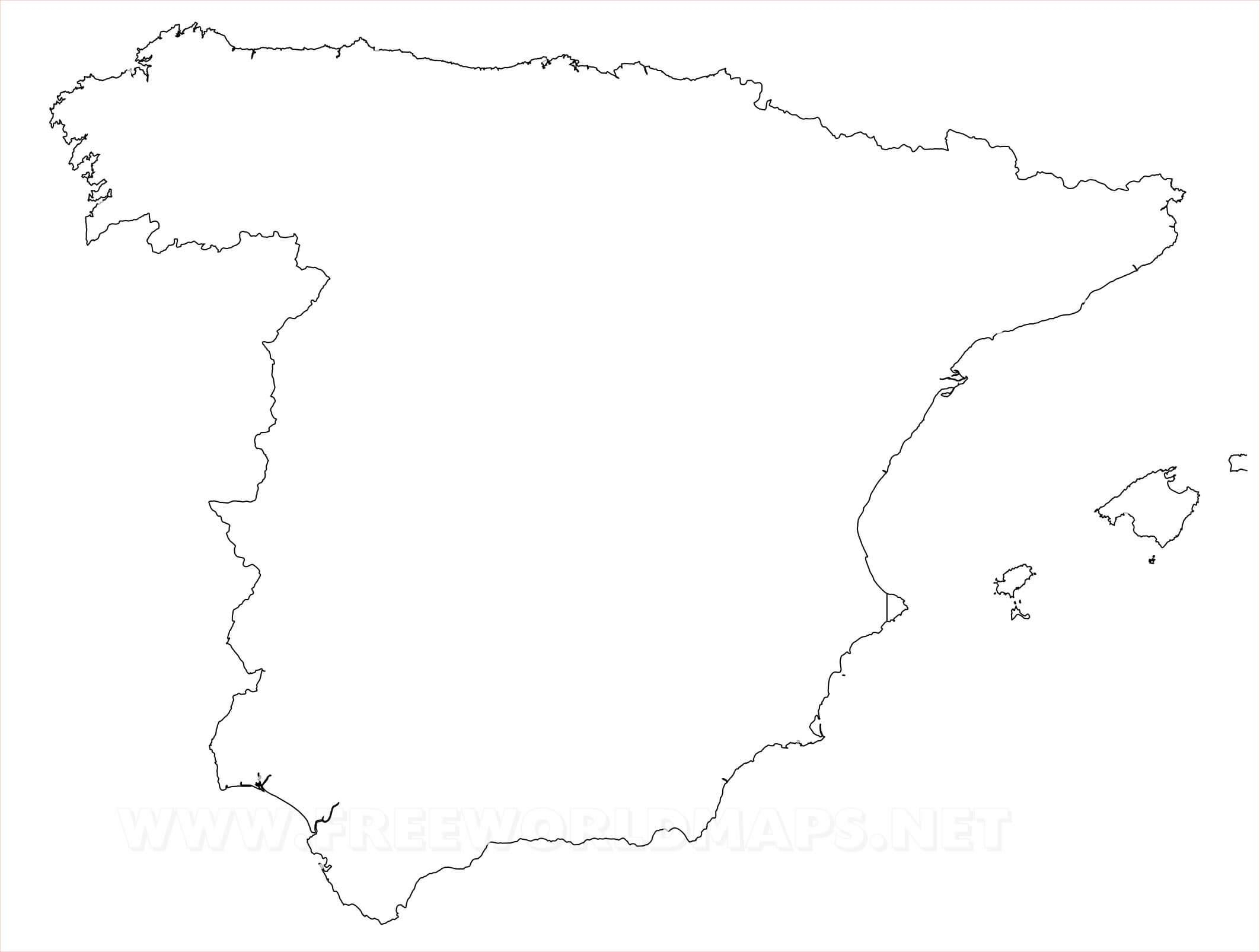 Blank Map Of Spain Outline Map And Vector Map Of Spain Blank Map Of Spain Outline Map And Vector Map Of Spain