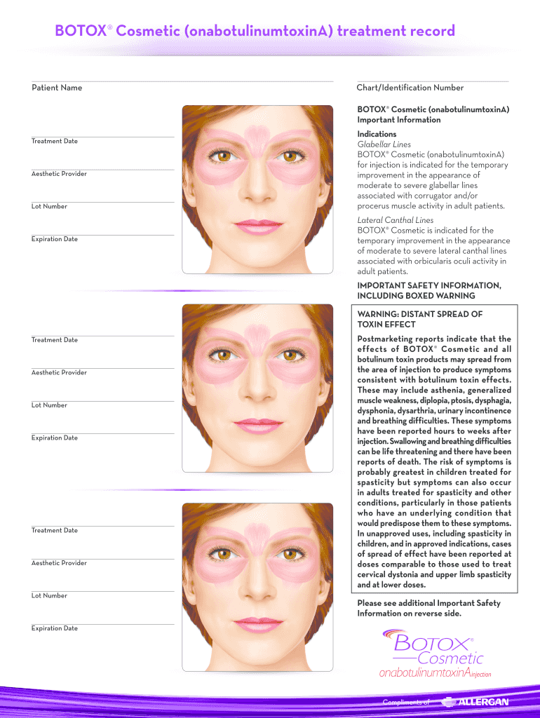 Botox Face Sheet Pdf Fill Online Printable Fillable Blank PdfFiller