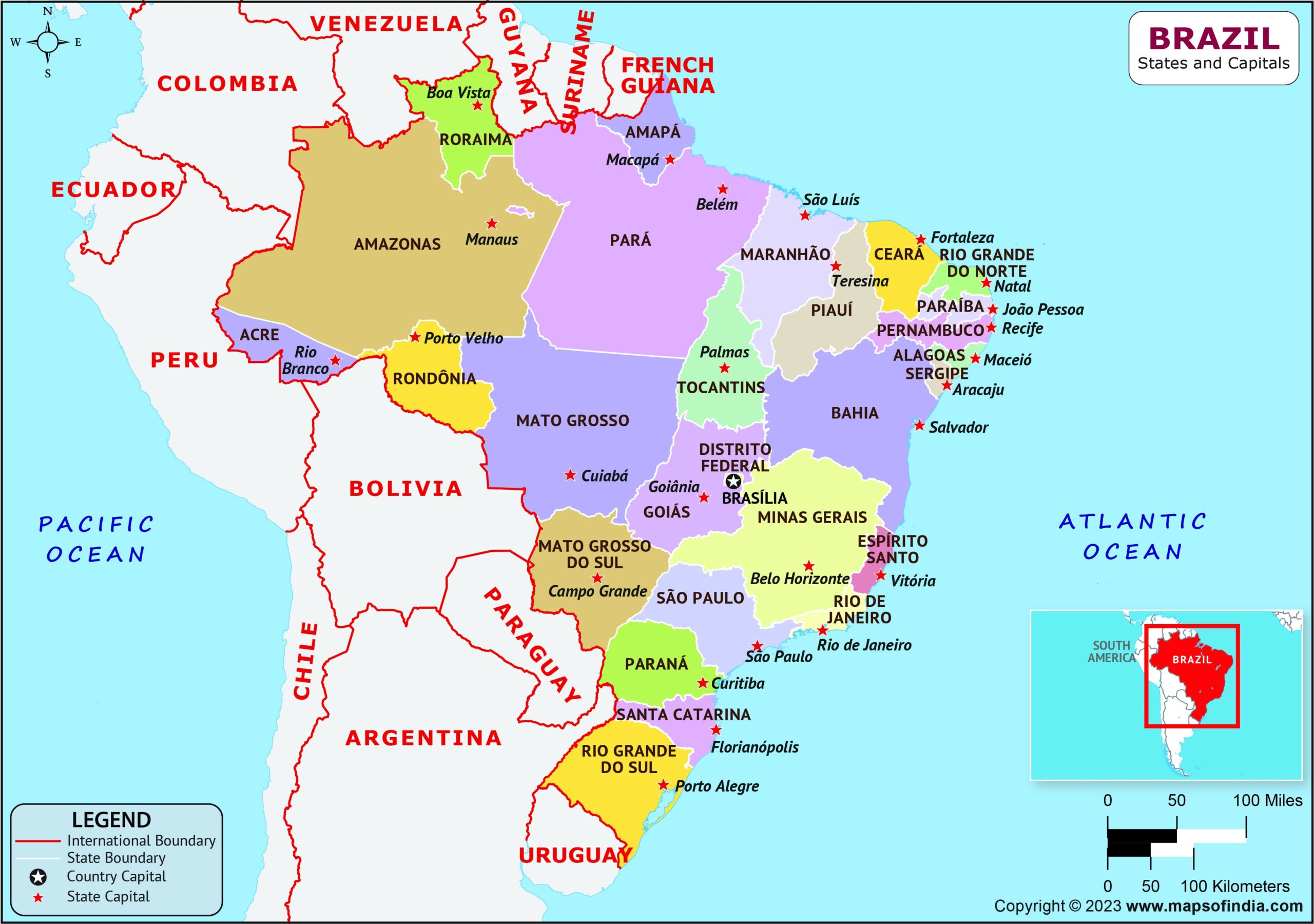 Brazil Map Detailed Map Of Brazil Maps Of India