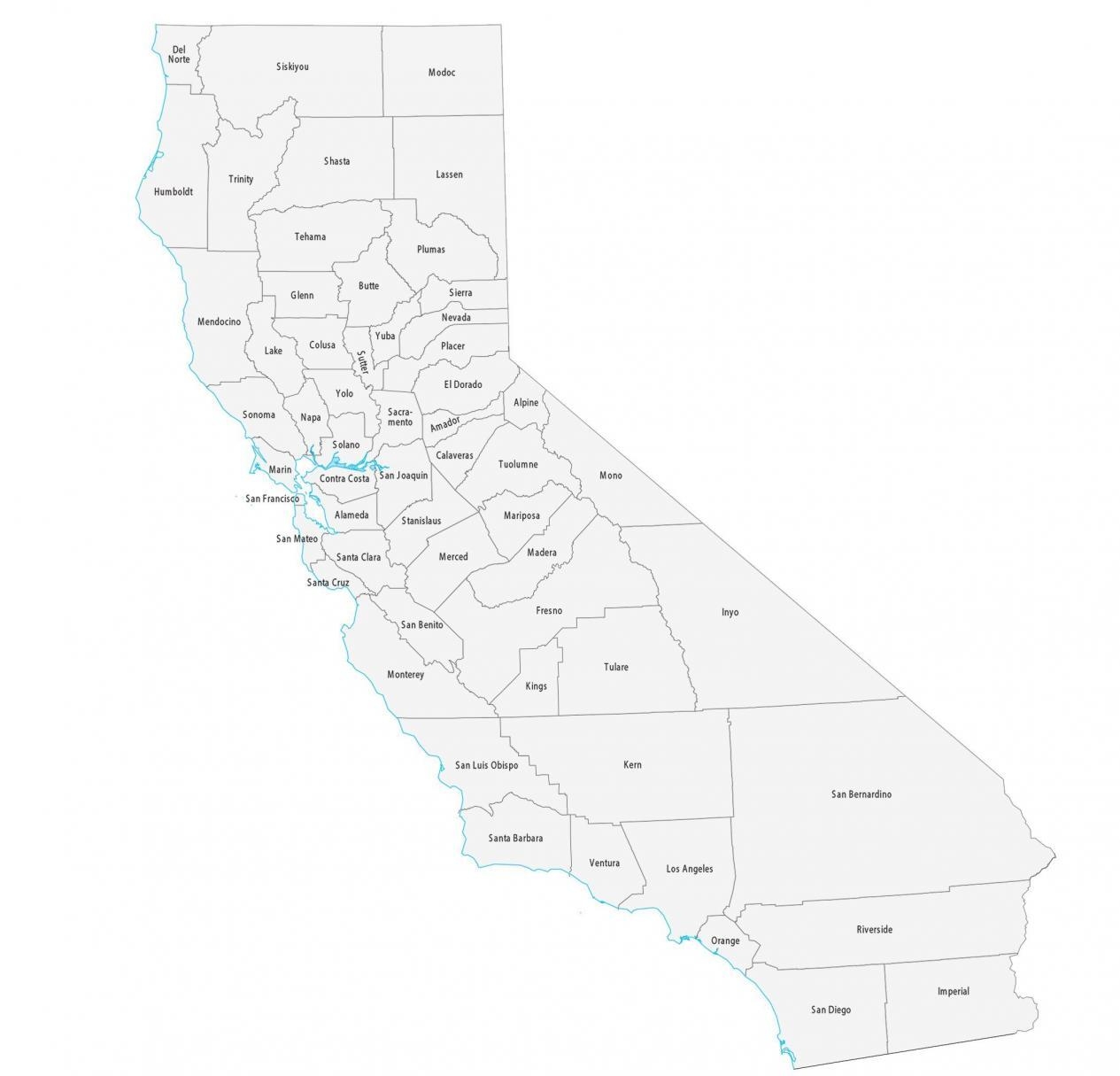 Printable California County Map