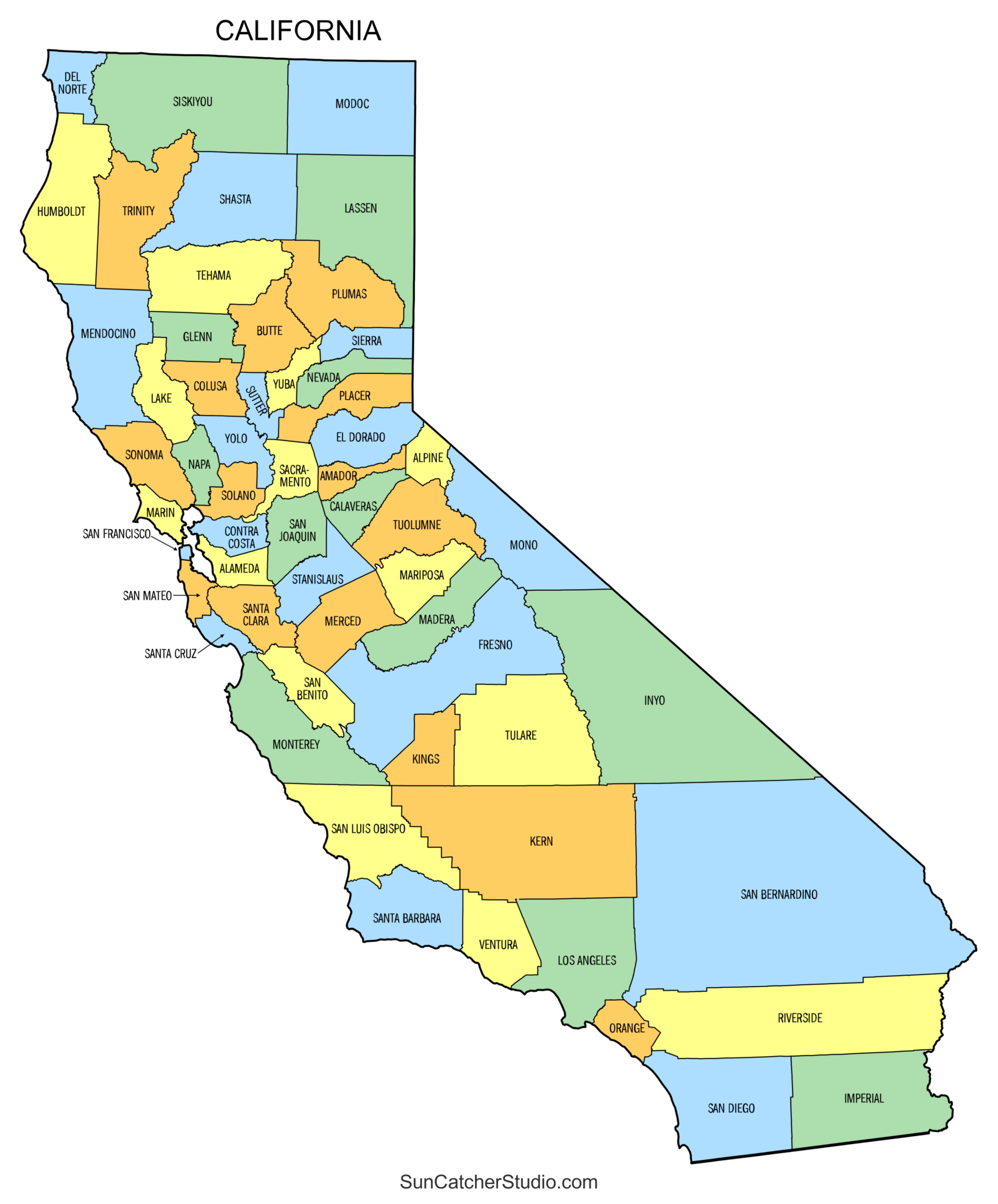 printable map california