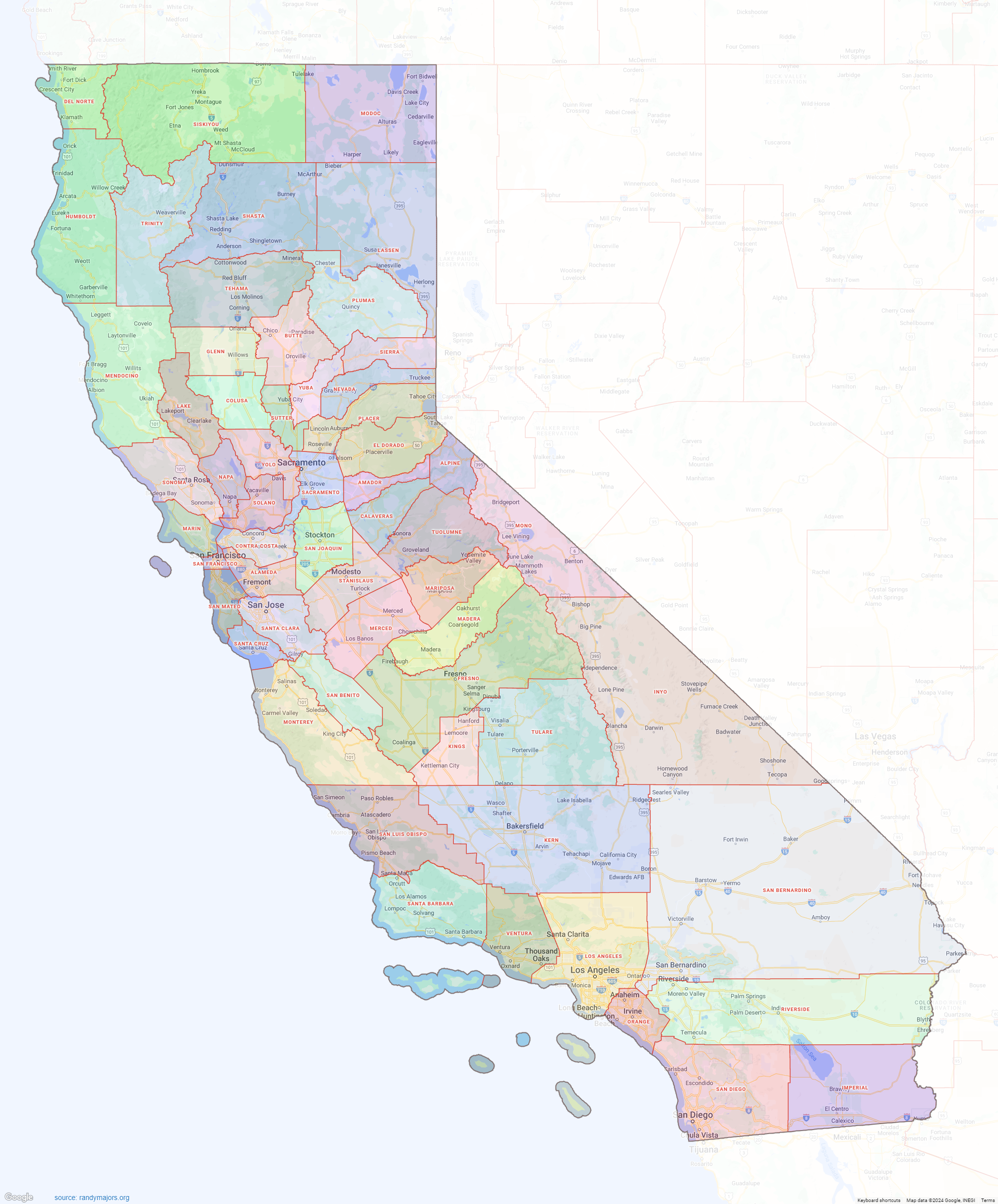 california county map printable