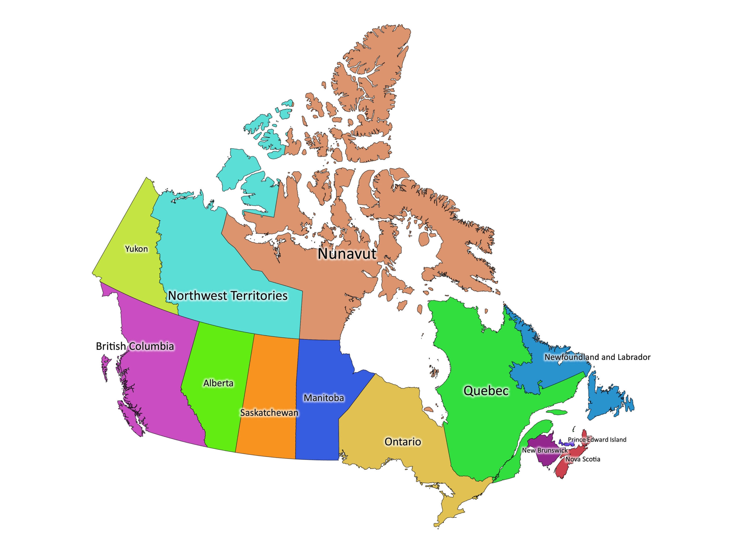 printable map of canada