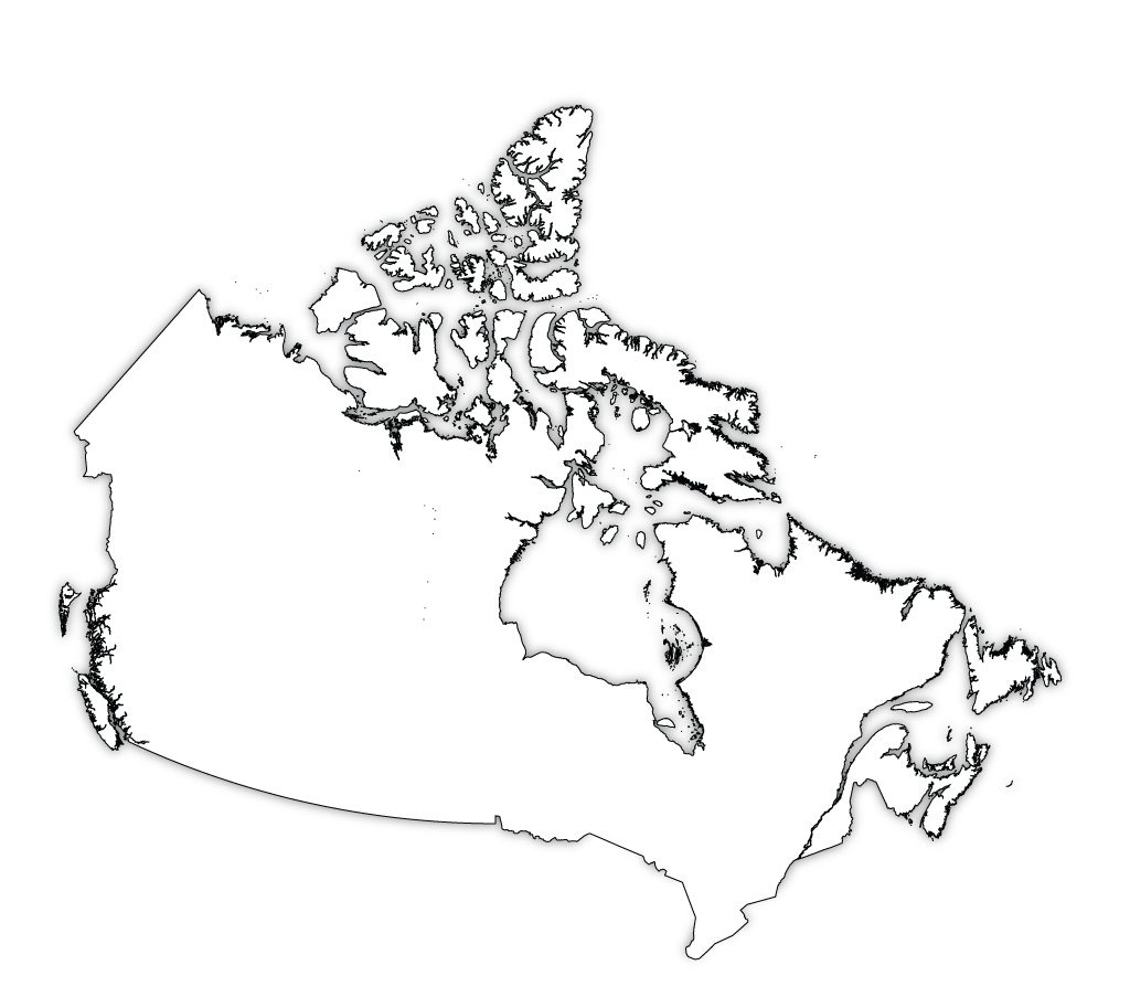 canada blank map printable