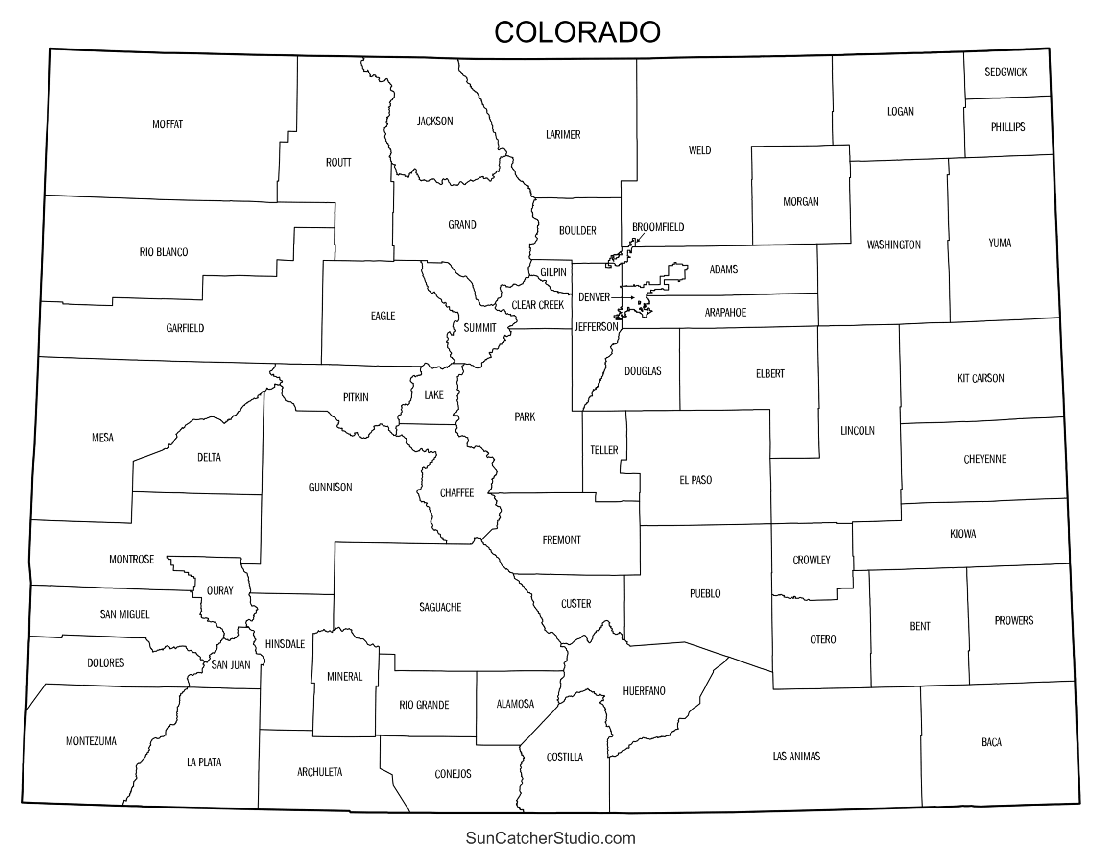Colorado County Map Printable State Map With County Lines Free Printables Monograms Design Tools Patterns DIY Projects