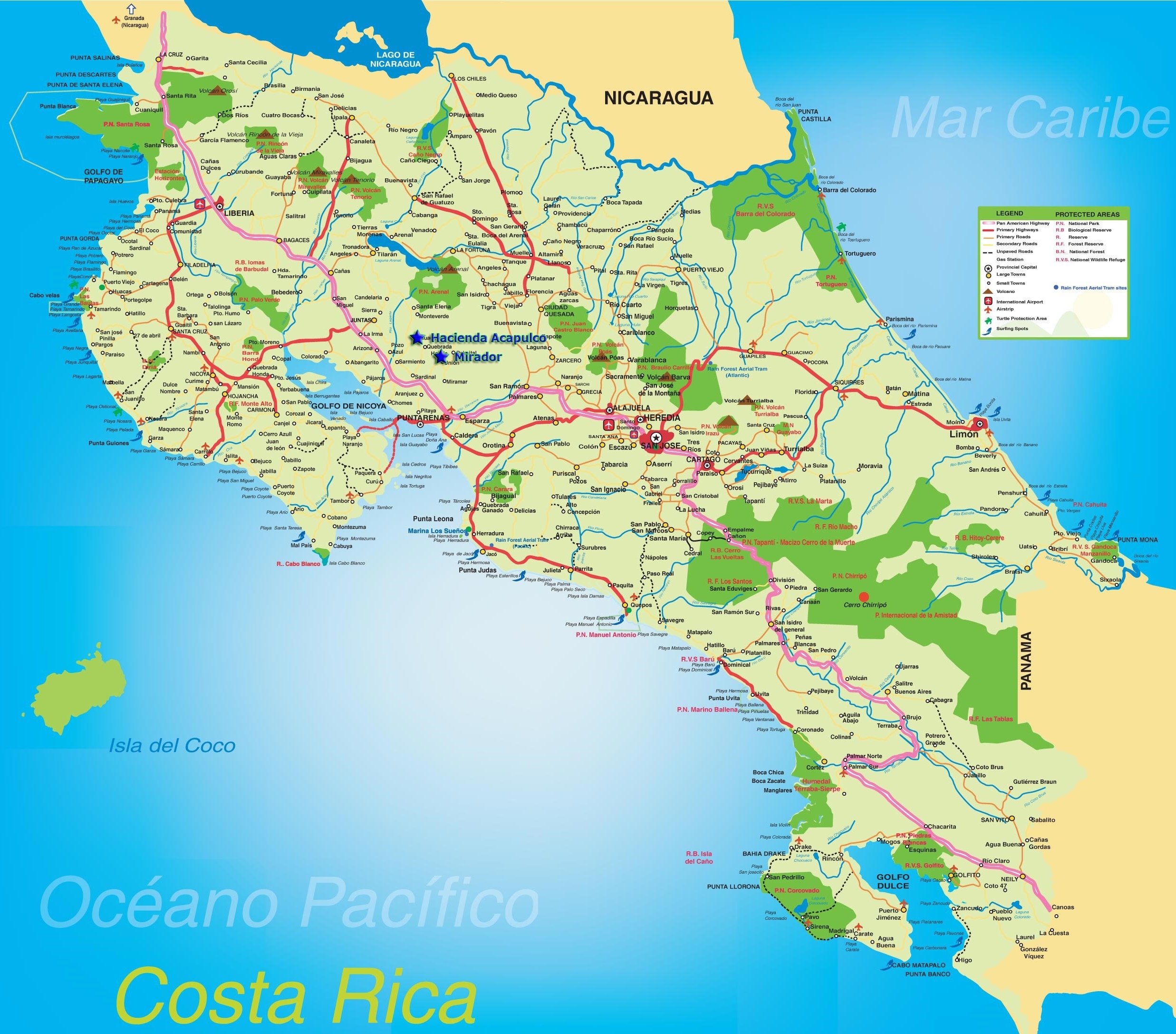 printable map costa rica