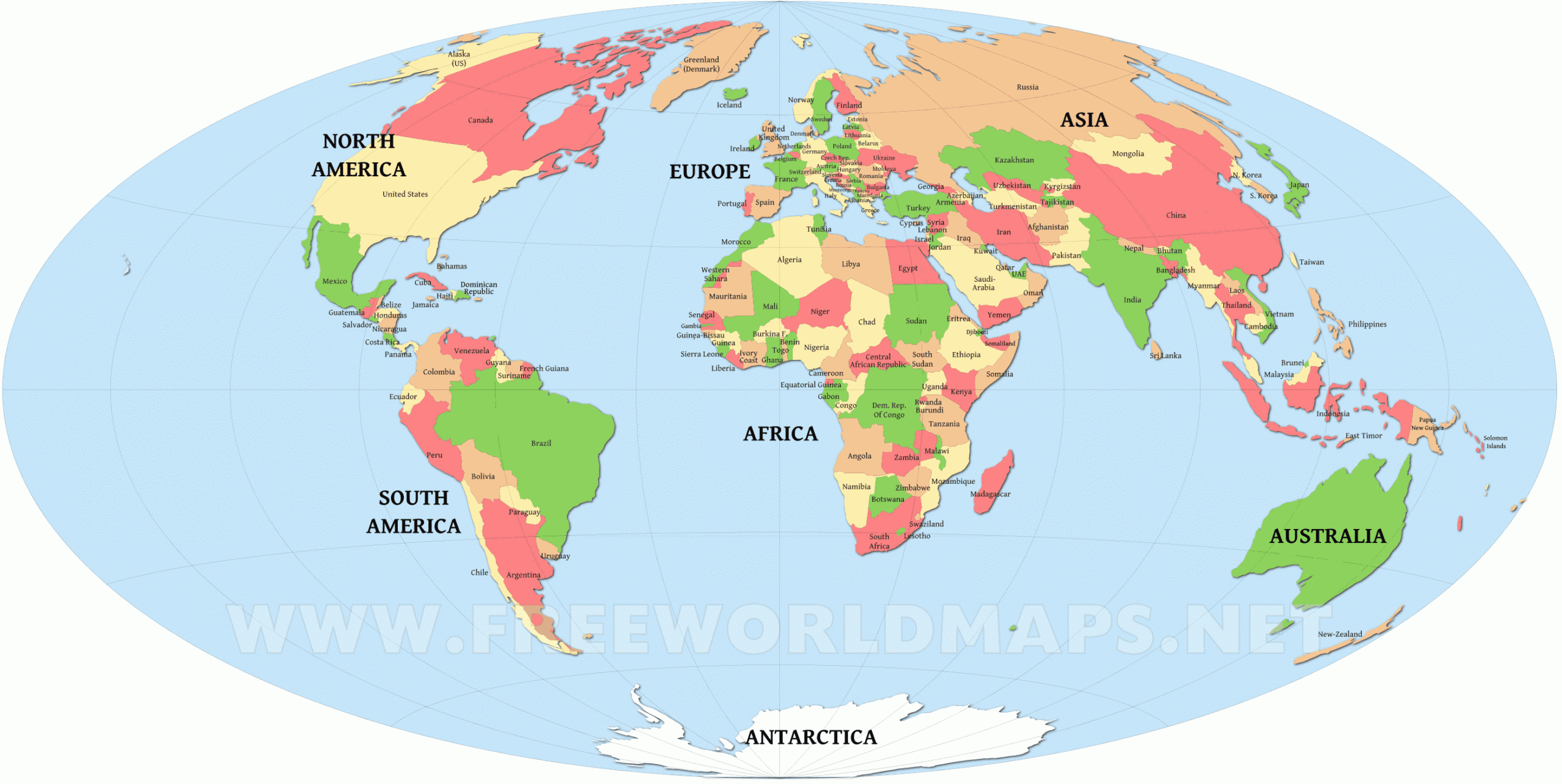 Countries Of The World Map Freeworldmaps Countries Of The World Map Freeworldmaps