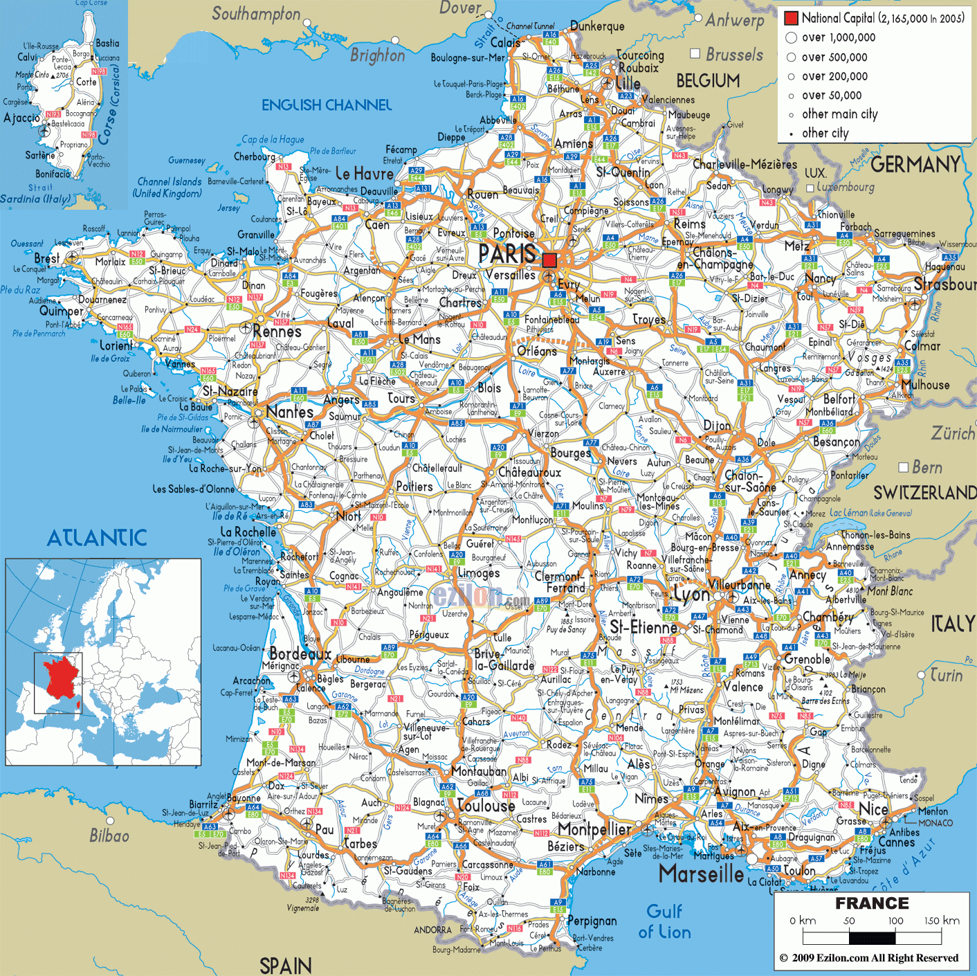 printable map of france