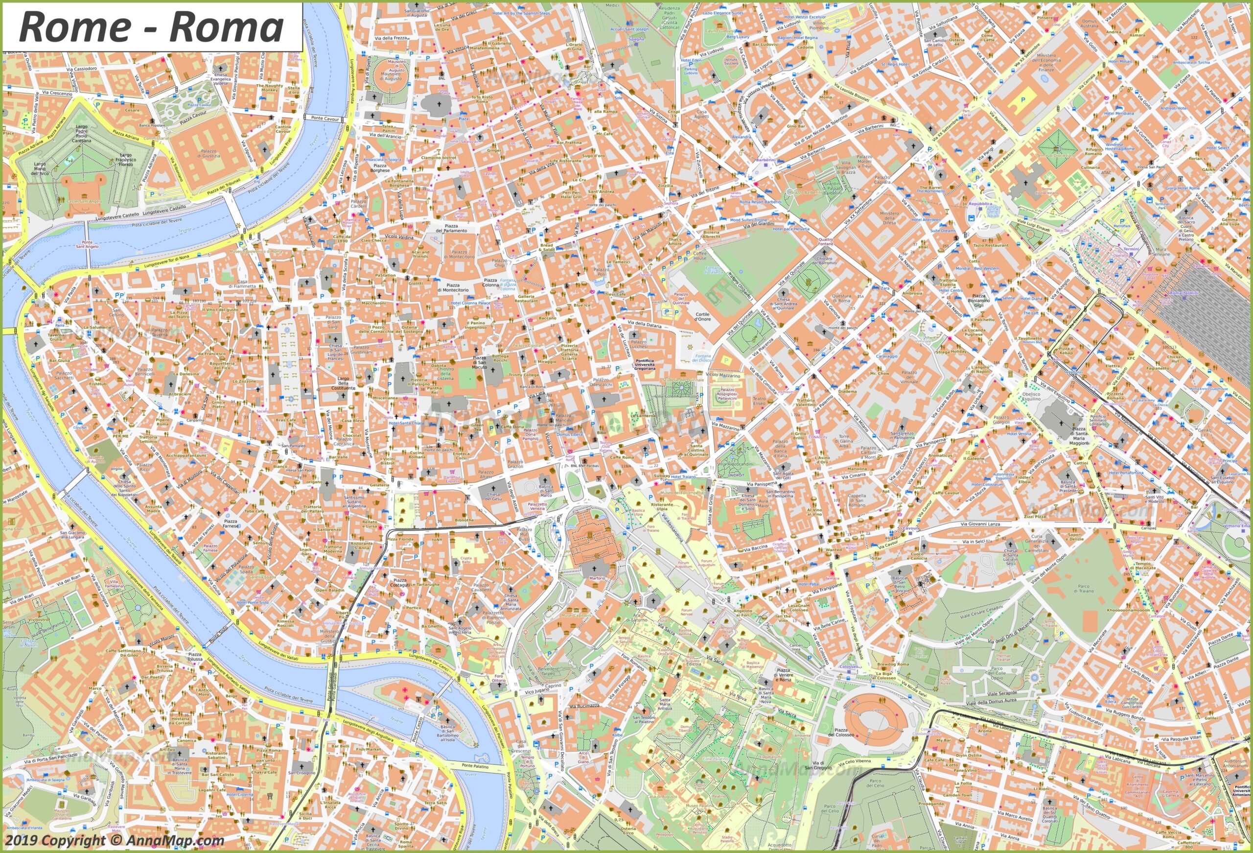 printable map of rome