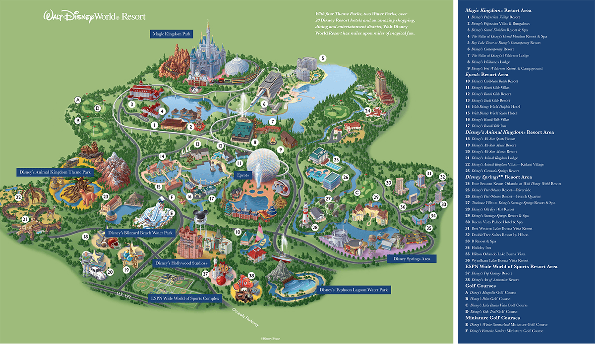 Walt Disney World Printable Maps