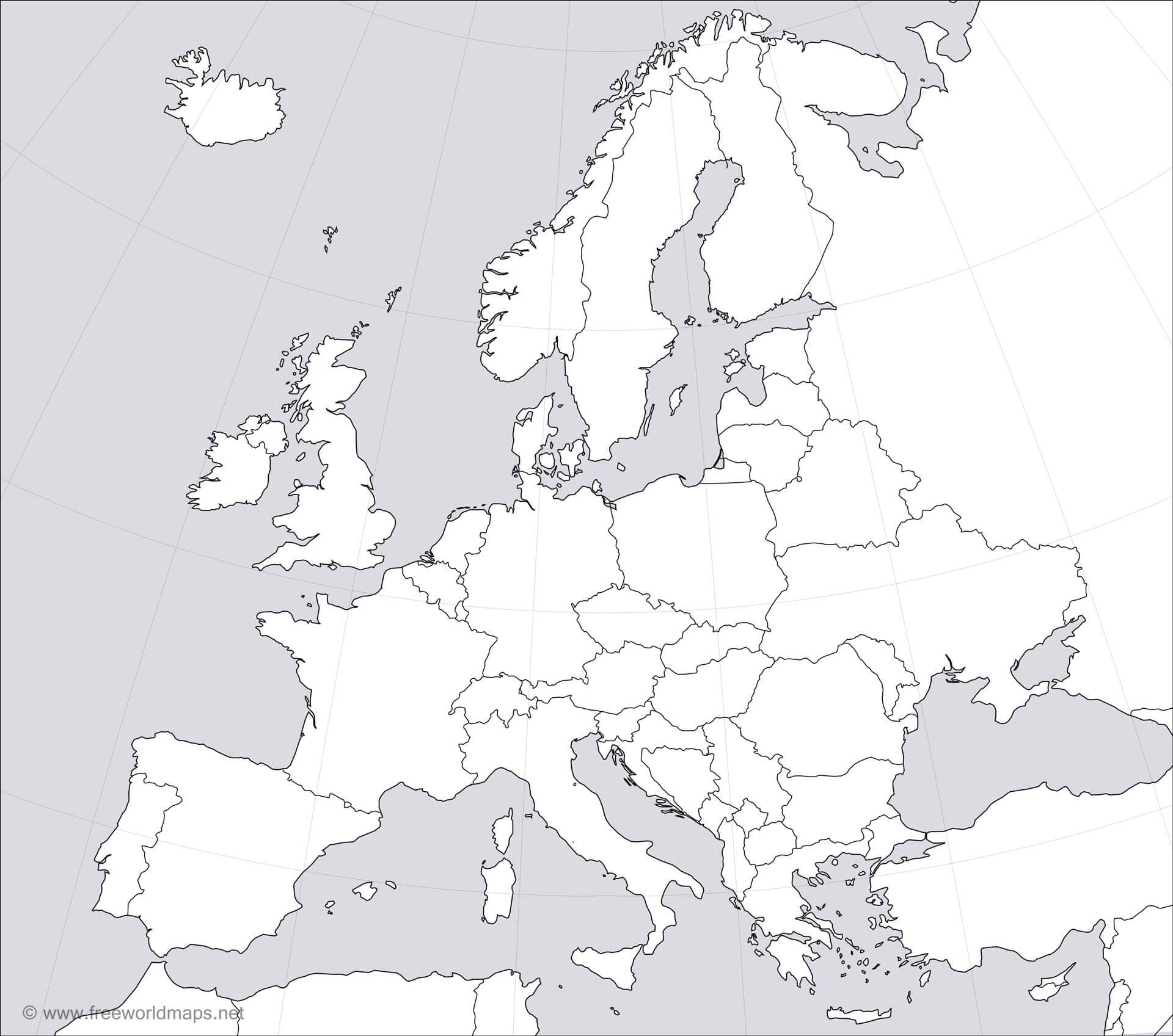 Blank Printable Europe Map