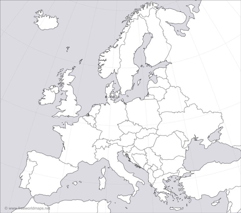 Printable Blank Map Of Europe - Jenny Blog