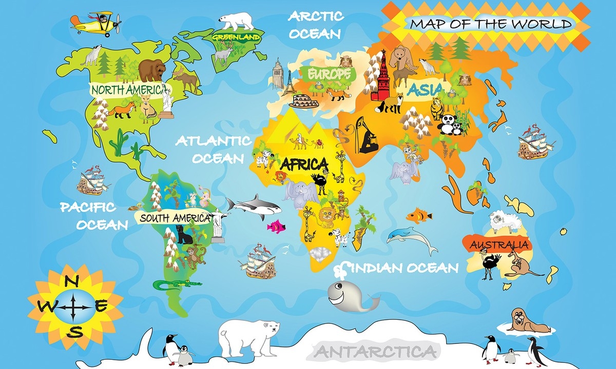 printable childrens world map