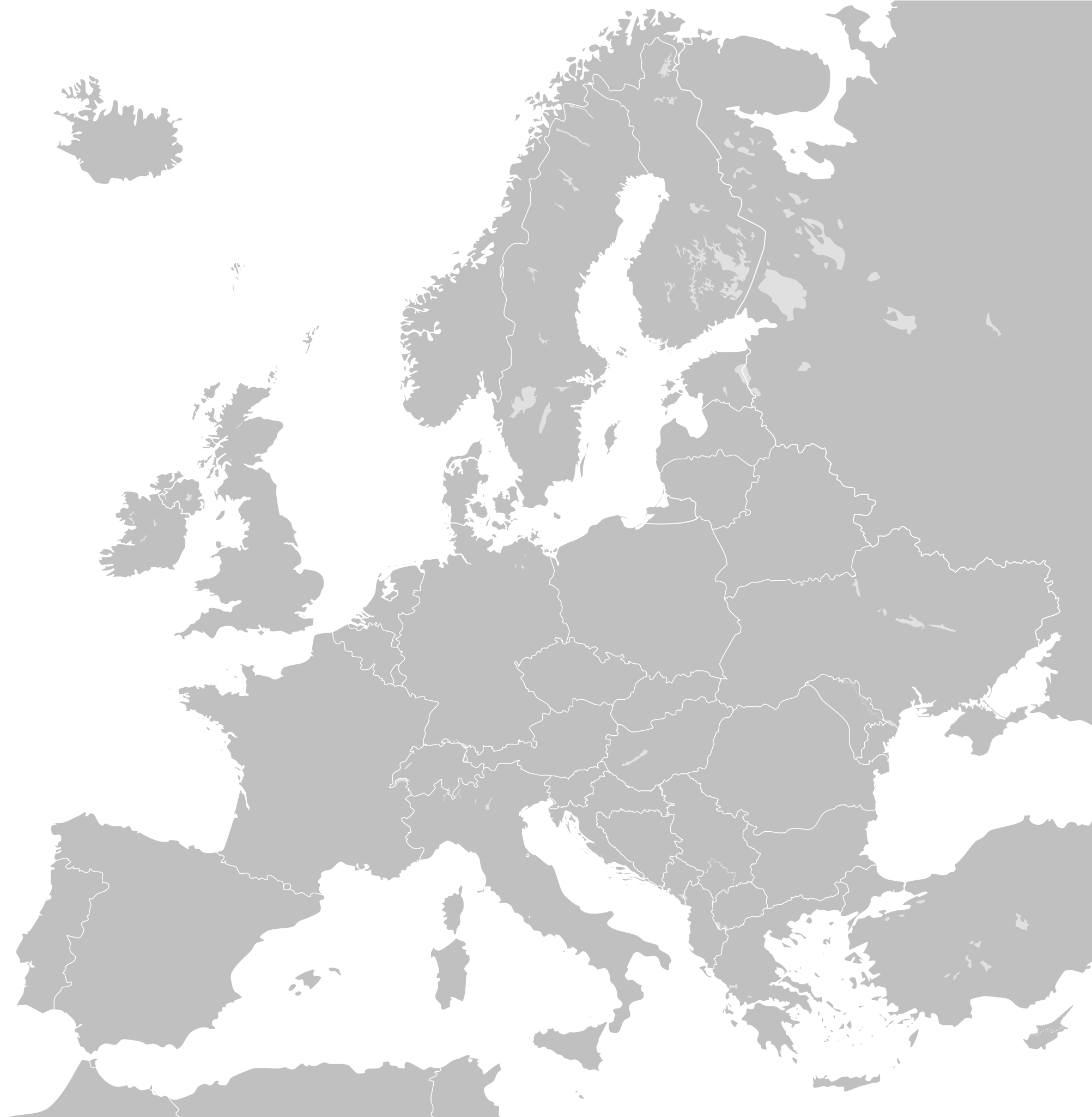 printable blank map of europe