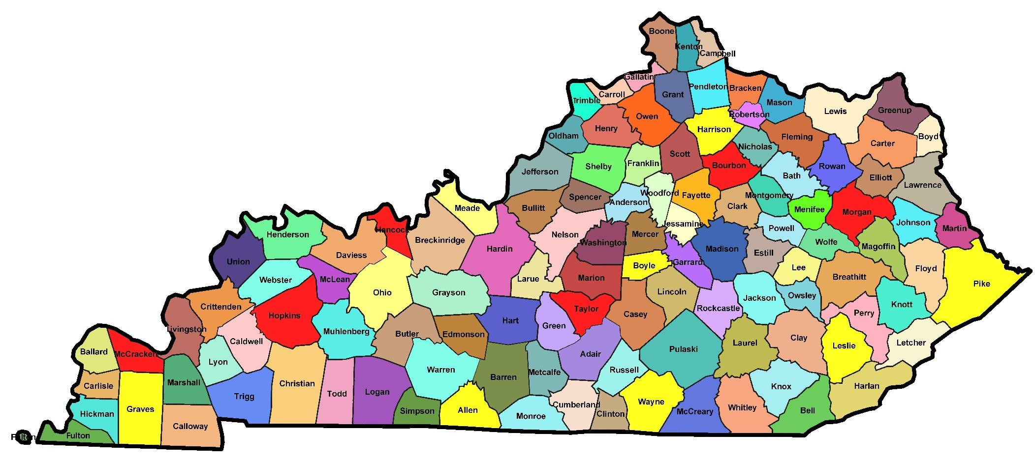 printable county map of kentucky