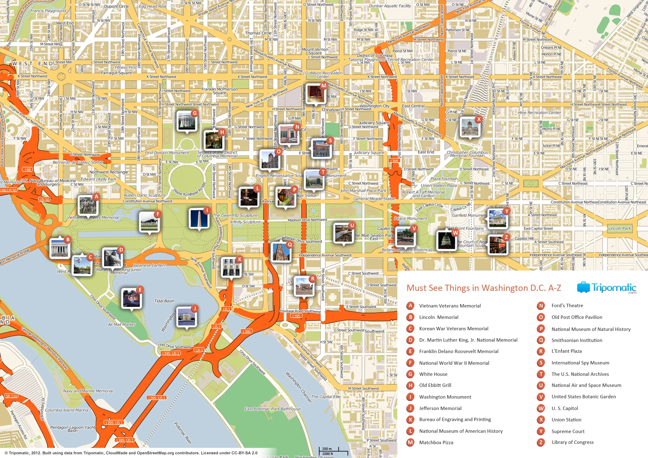 Washington Dc Visitors Map Printable