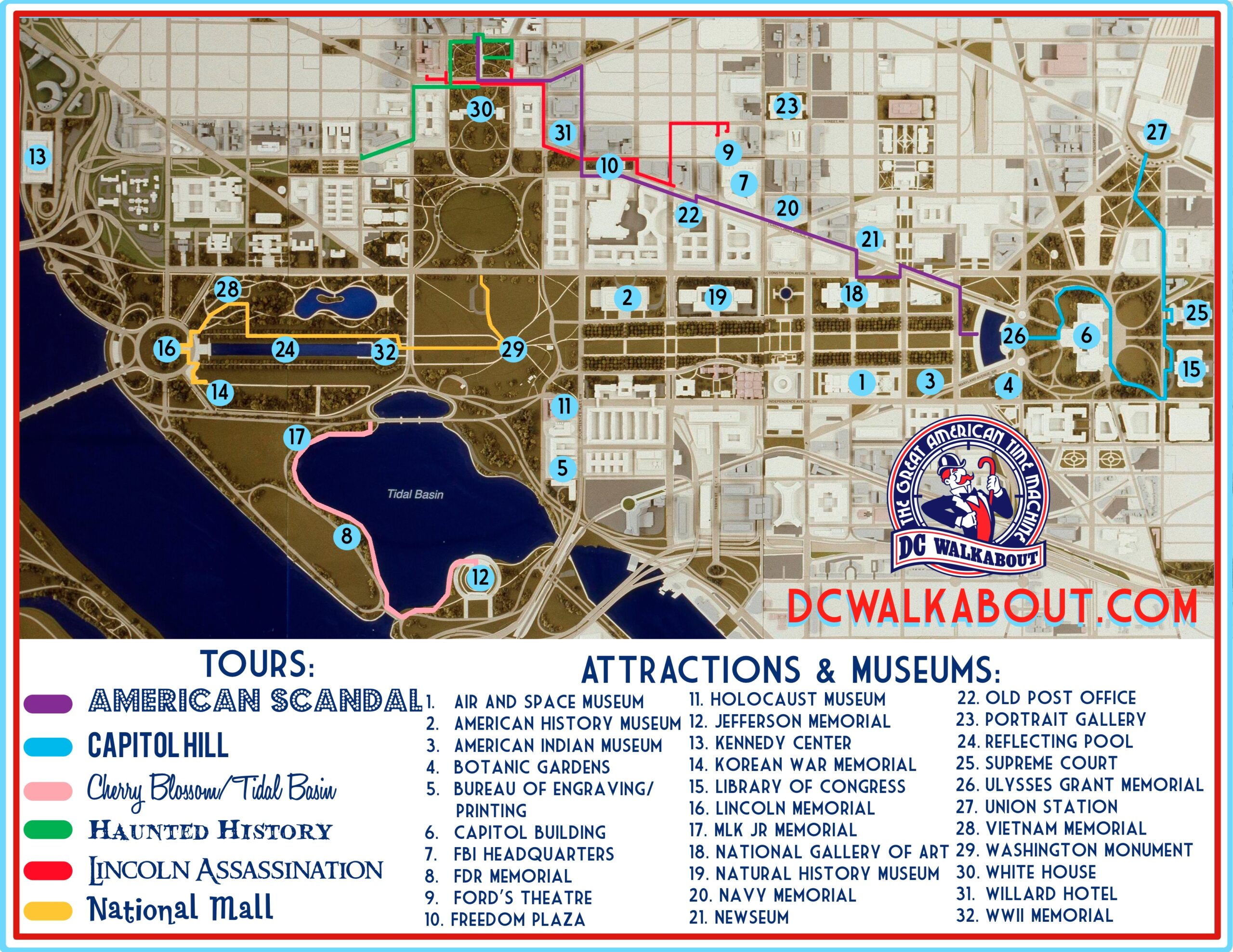 Printable Dc Tourist Map