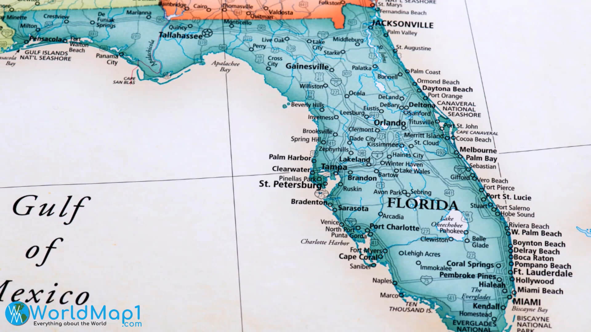 Florida Free Printable Map