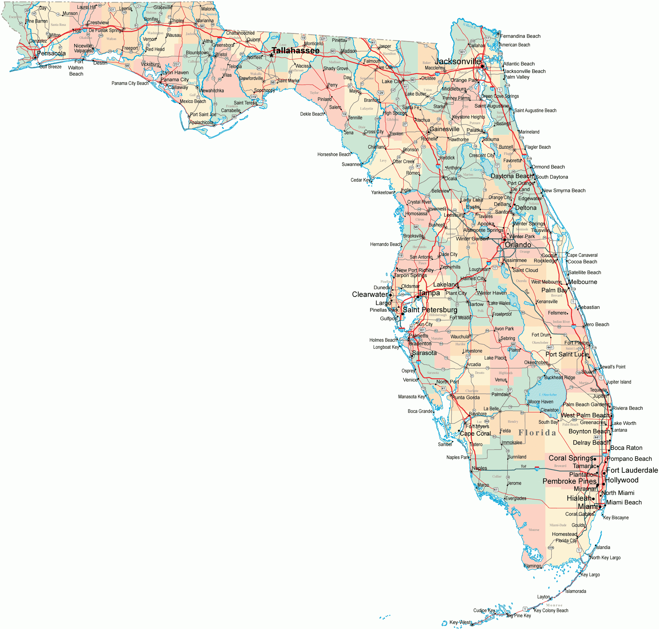 Printable Florida Map