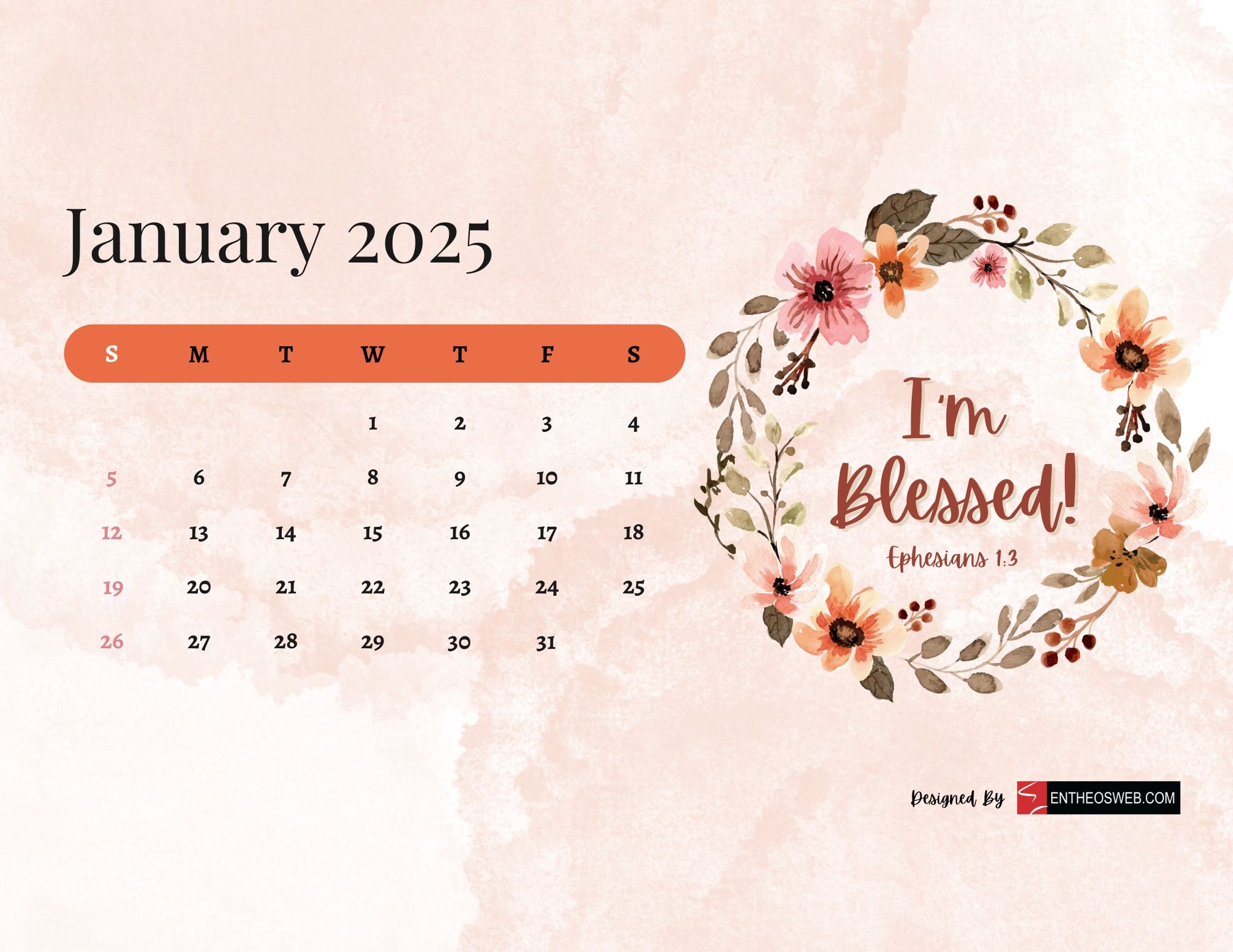 Christian 2025 Calendar Printable With Bible Verses