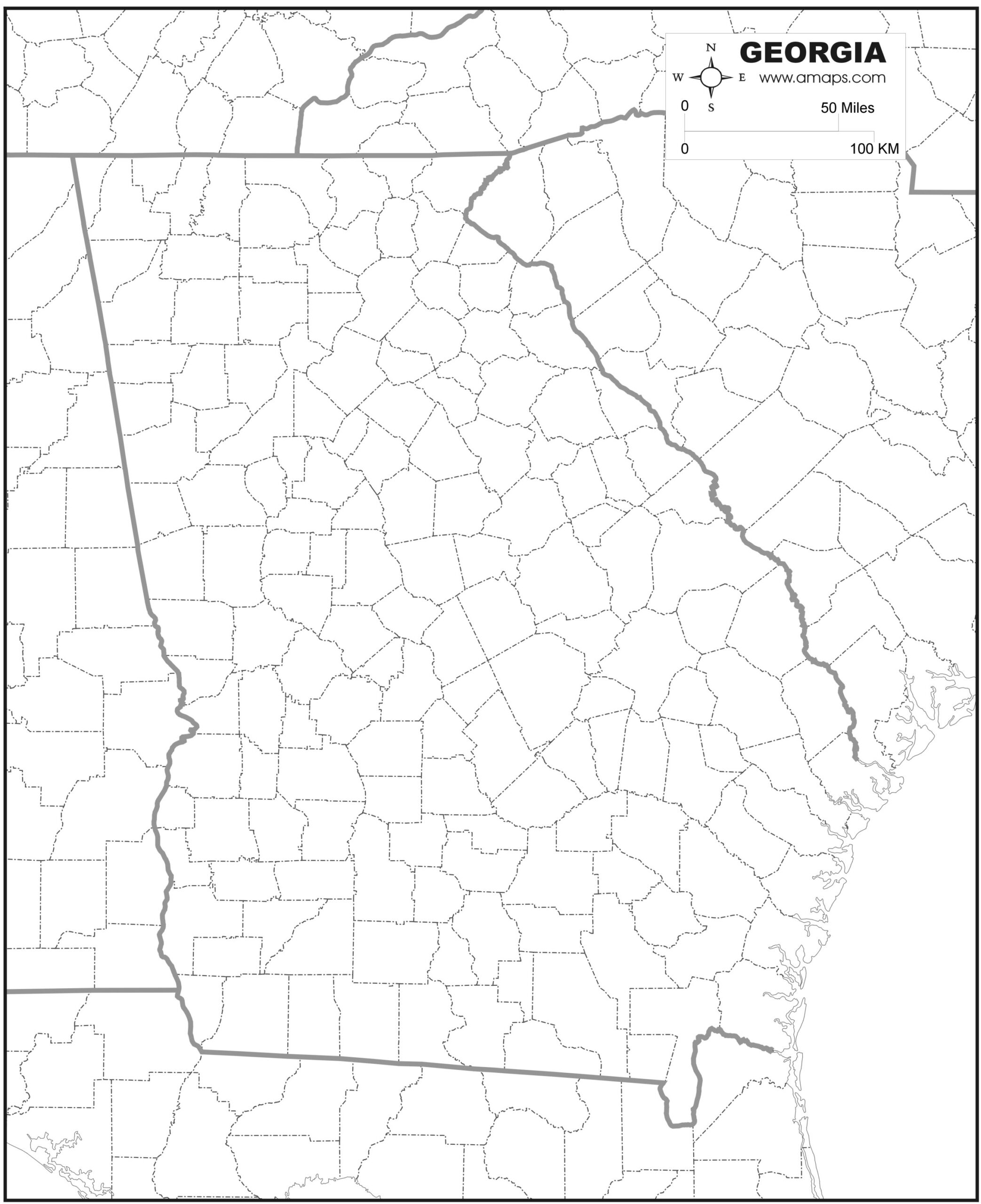 printable georgia county map