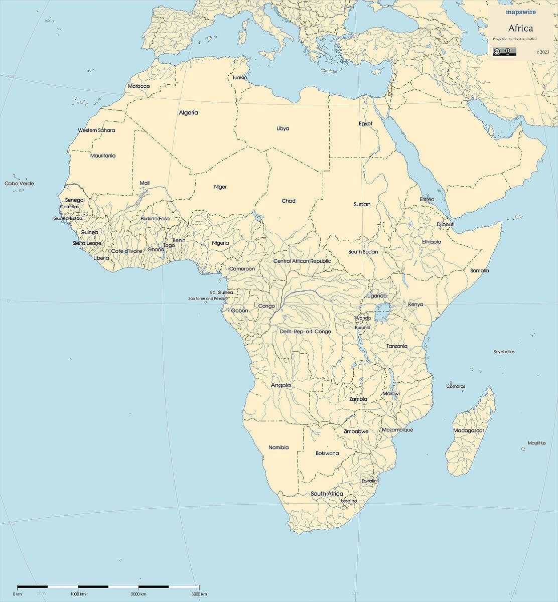 blank printable africa map