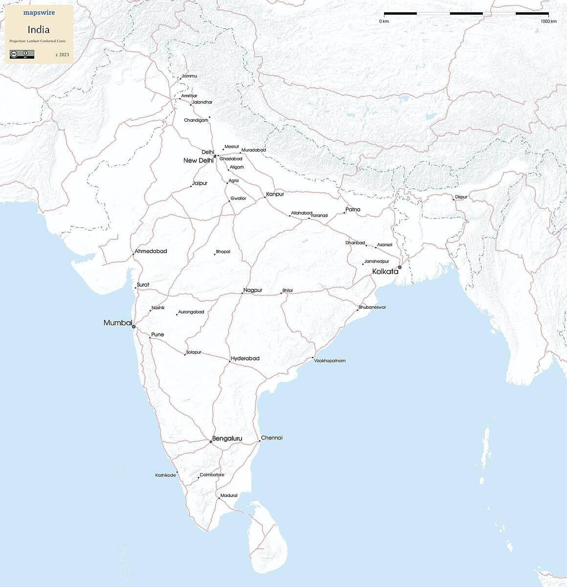 Printable Map India