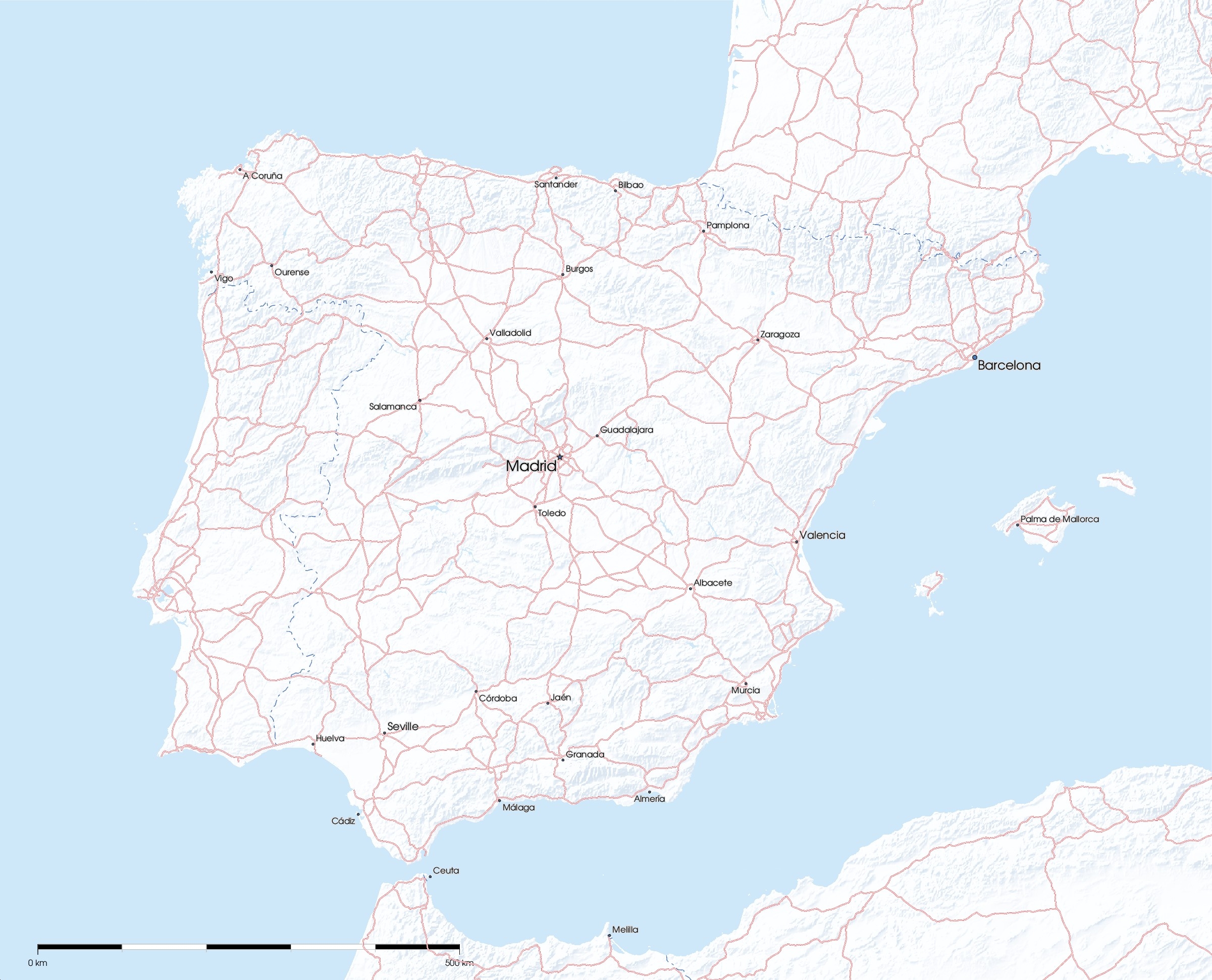 Printable Map Of Spain