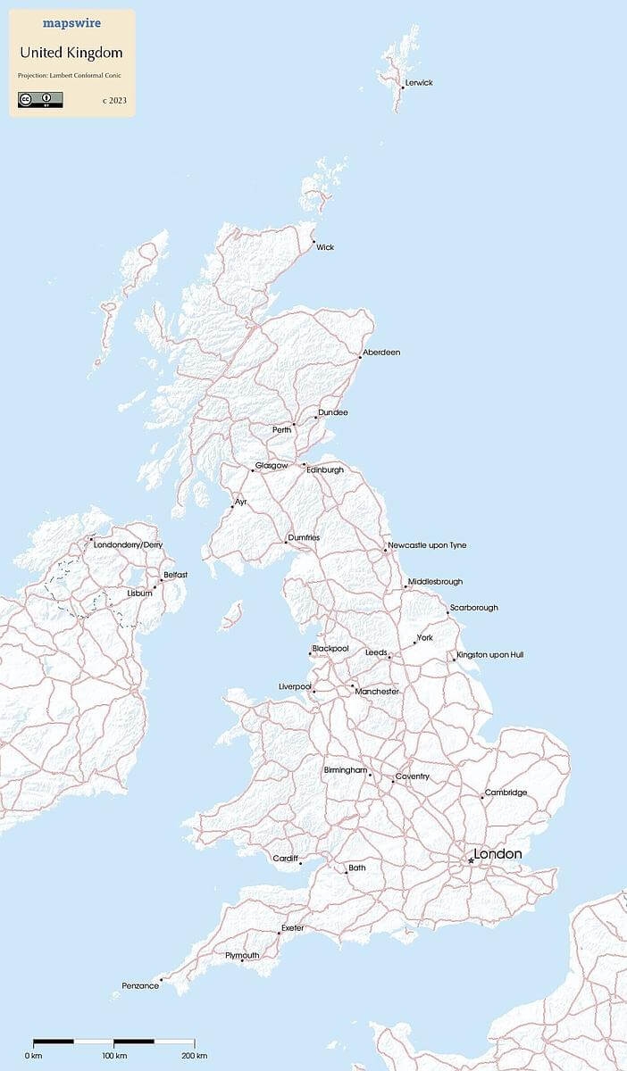 Printable Map Of Britain