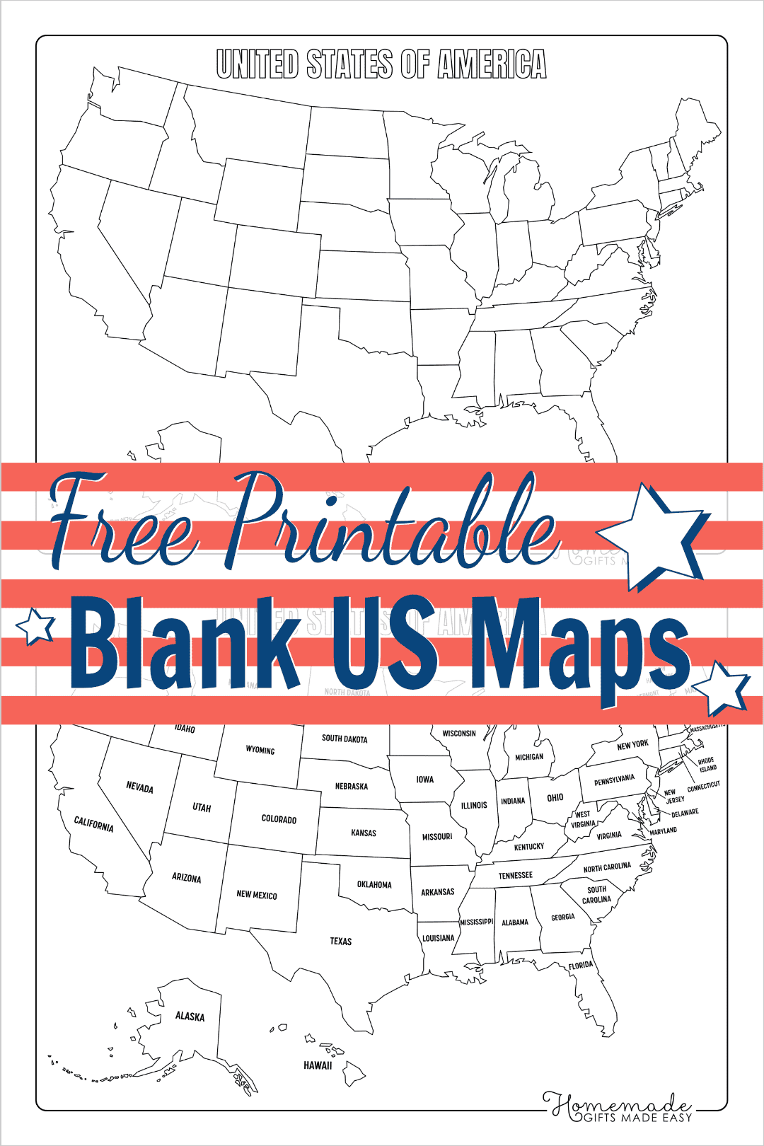 free printable us states map