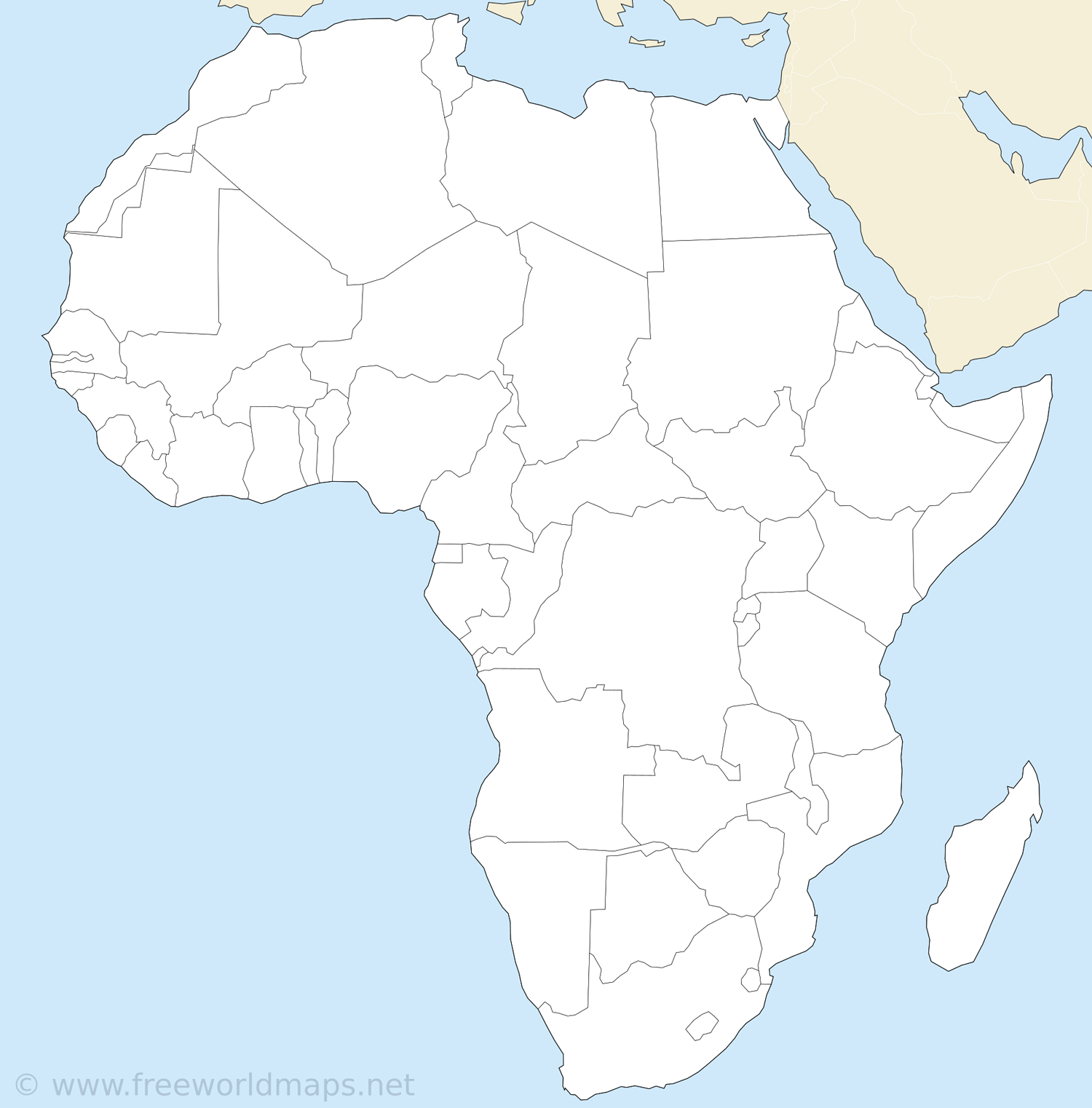 Printable Blank Map Of Africa
