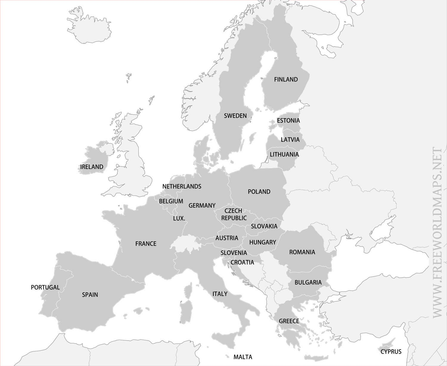 blank printable europe map