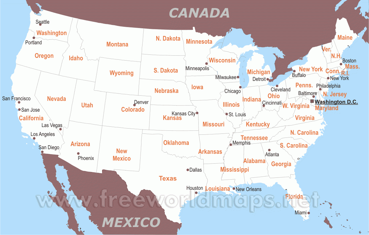Free Printable Maps Of The United States
