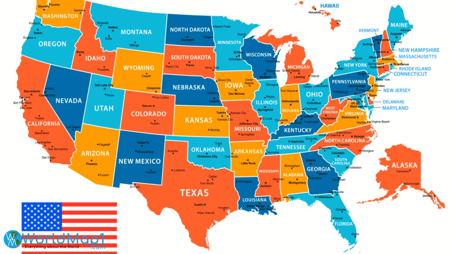 large usa map printable