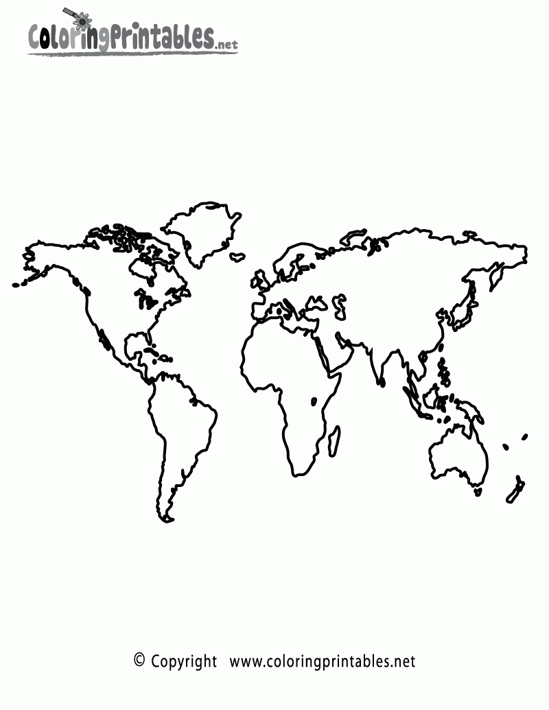 Free Printable World Map Coloring Page