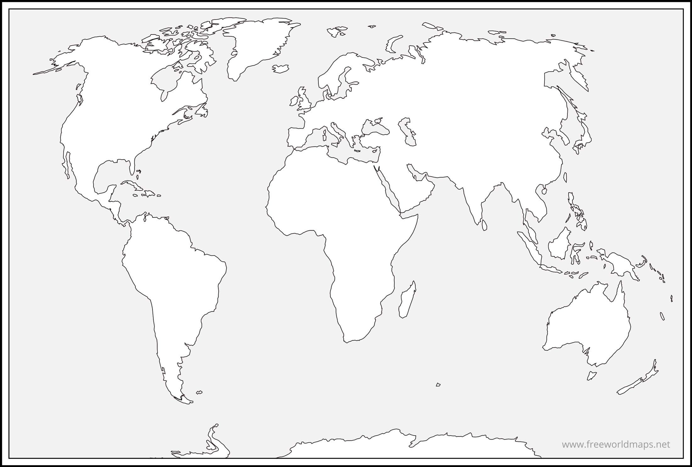 Free Printable Map Of The World