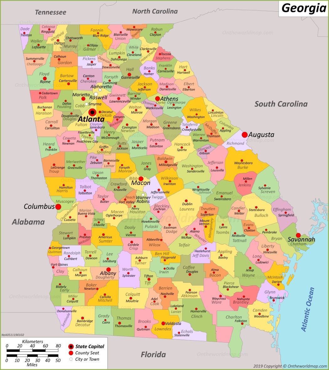 printable map of georgia usa